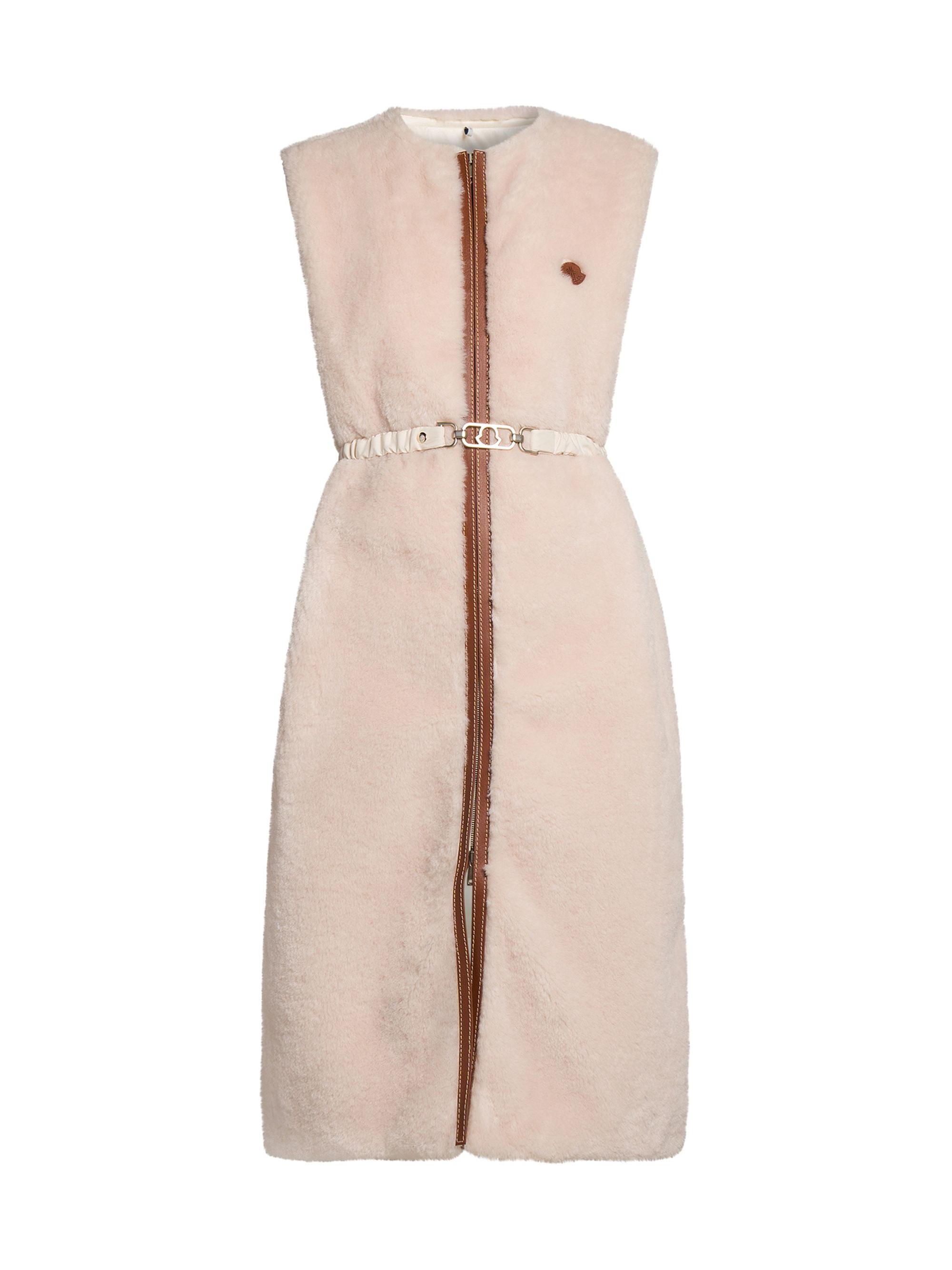 Moncler Women's Sorbier Faux Fur Long Padded Vest - Beige