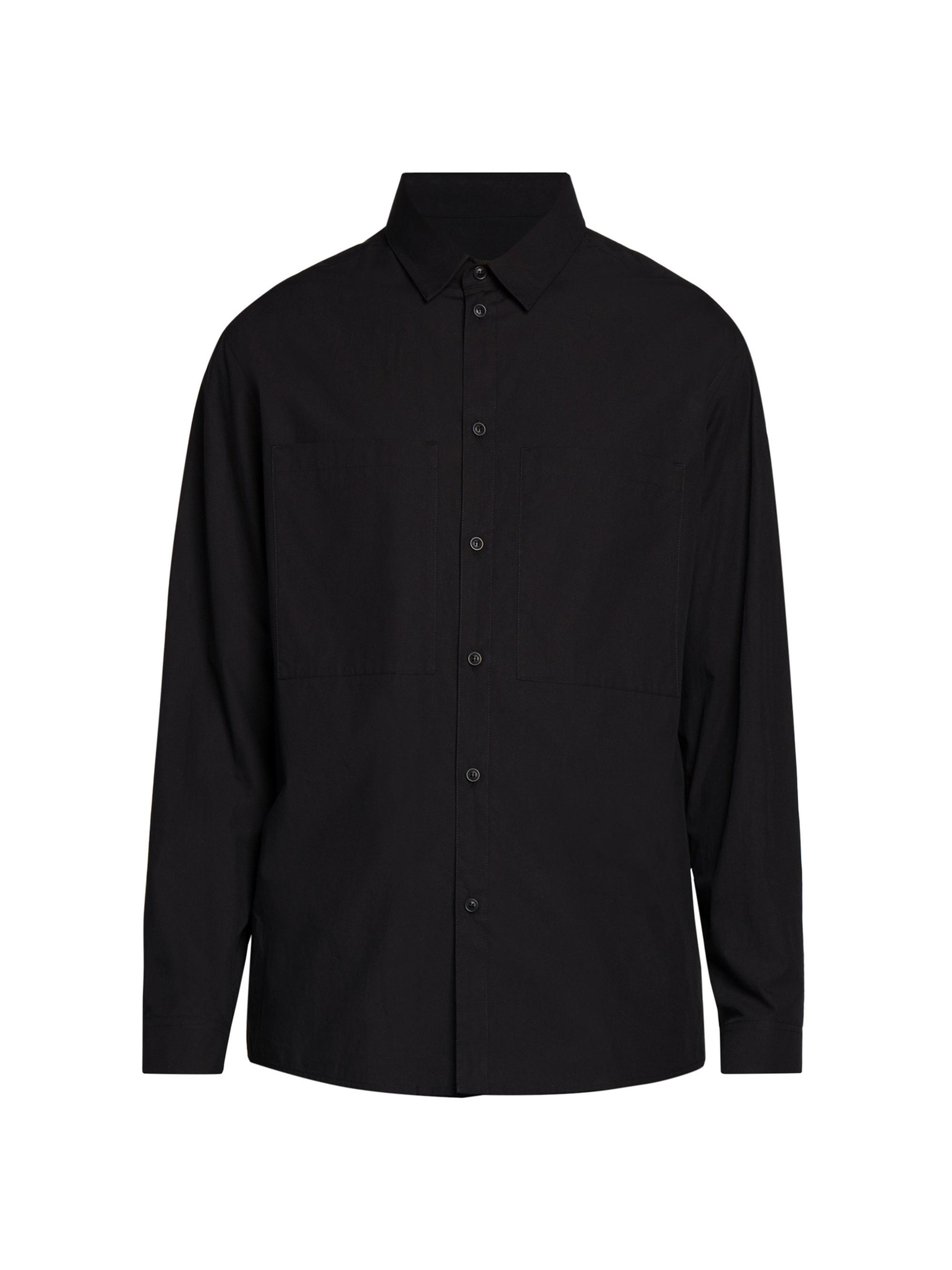 Moncler Men's Cotton Poplin Button Up Shirt - Black