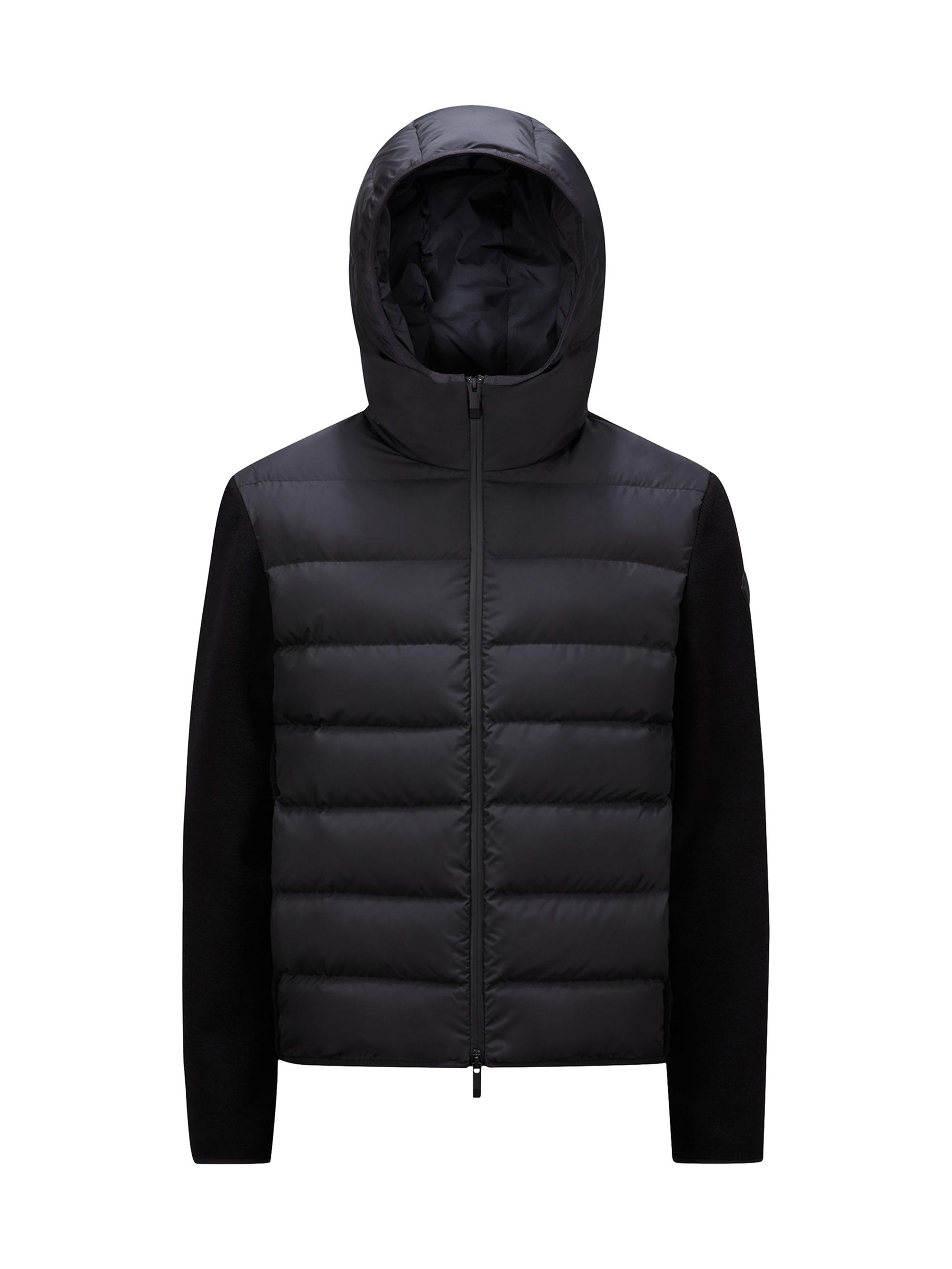 Moncler Men's Stretch Wool Down Knit Cardigan - Black