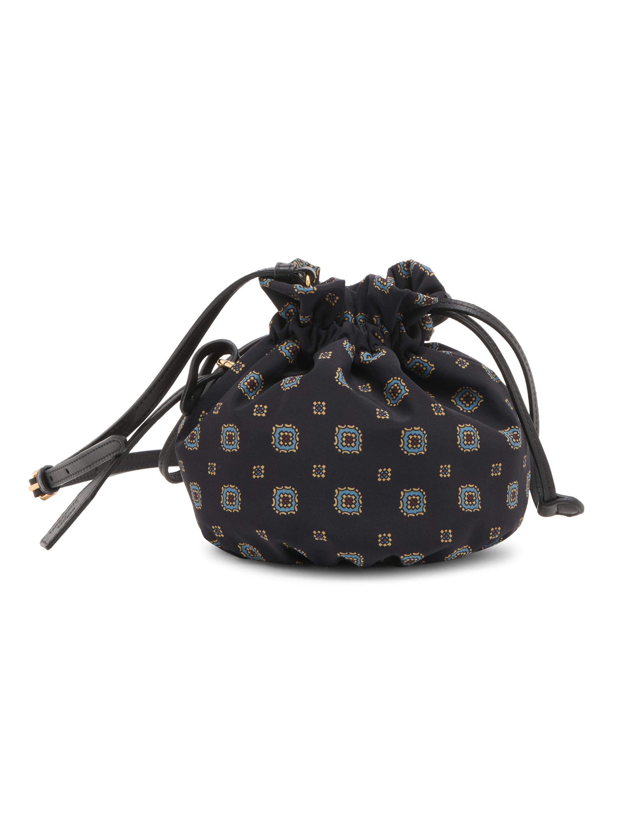 Moschino Women's Printed Silk Drawstring Bucket Bag - Multi Black
