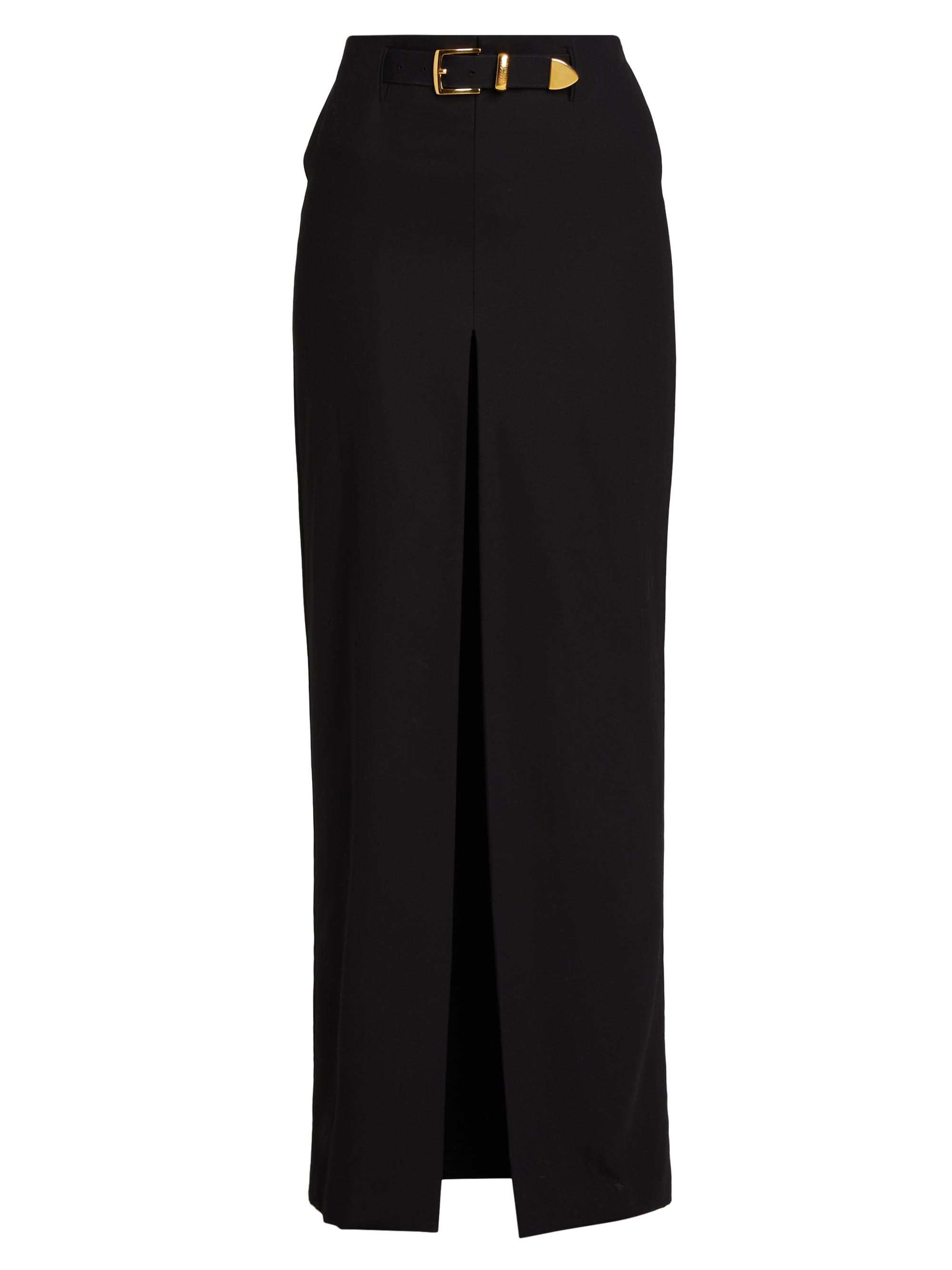 Brandon Maxwell Women's Pierce Cotton Belted Maxi Skirt - Black