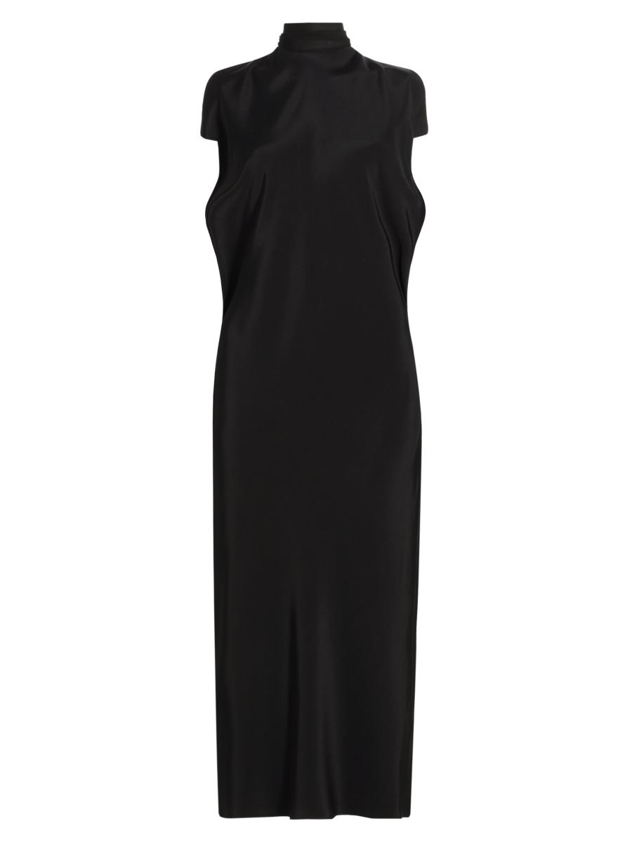 Brandon Maxwell Women's Evie Sleeveless Scarf Midi Shift Dress In Black