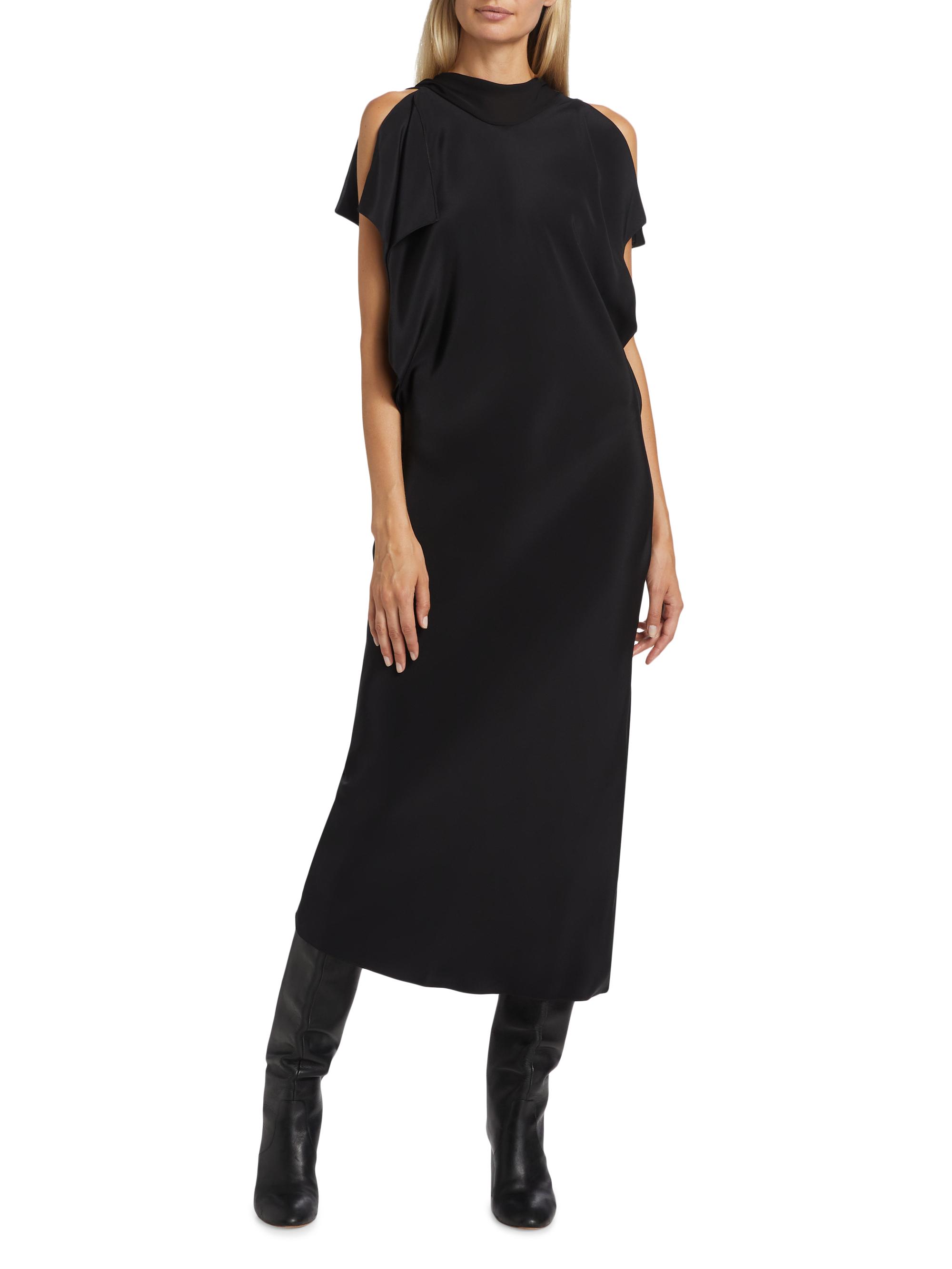 Brandon Maxwell Evie Sleeveless Scarf Midi Shift Dress | Saks