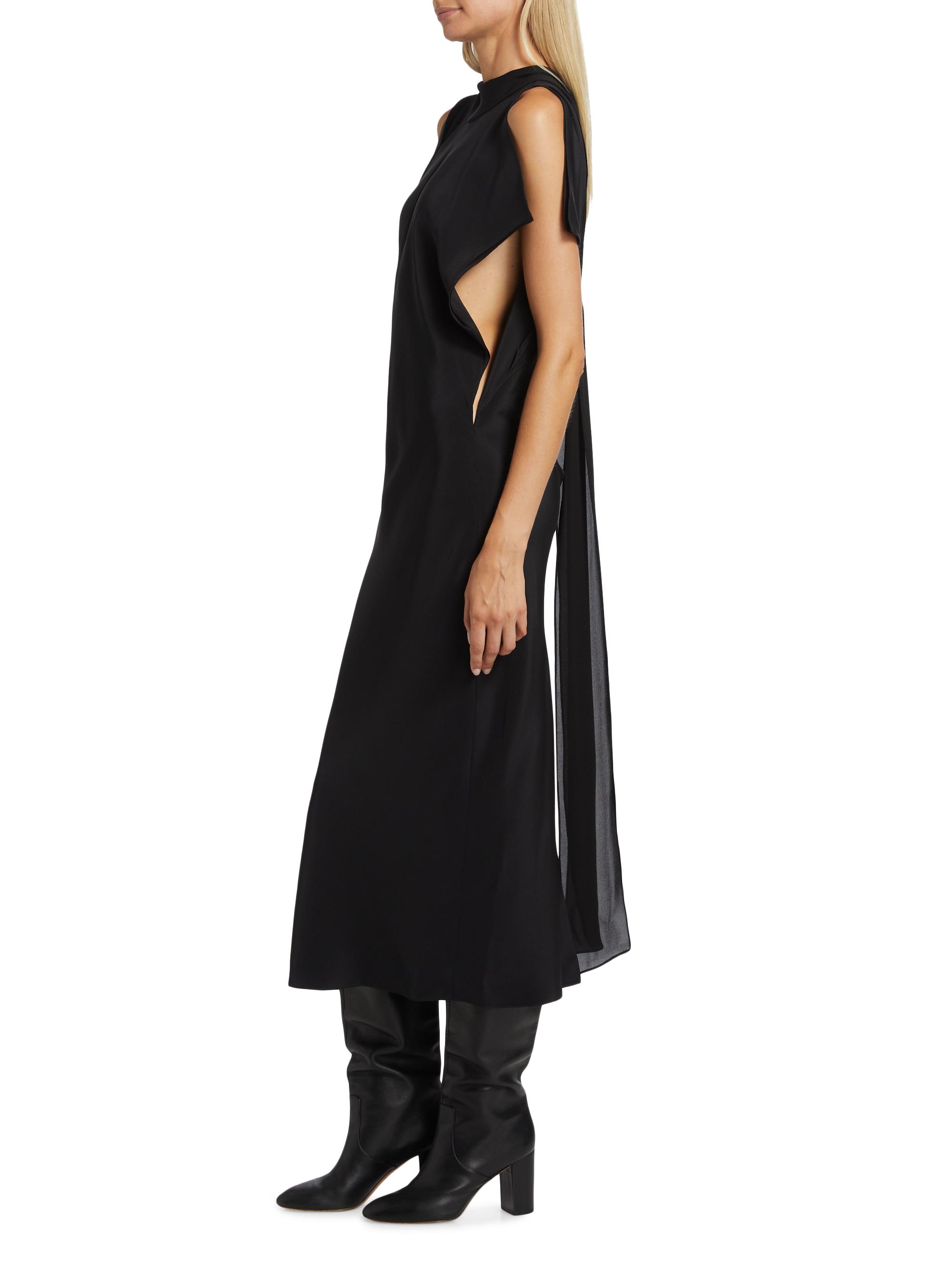 Brandon Maxwell Evie Sleeveless Scarf Midi Shift Dress | Saks Fifth Avenue