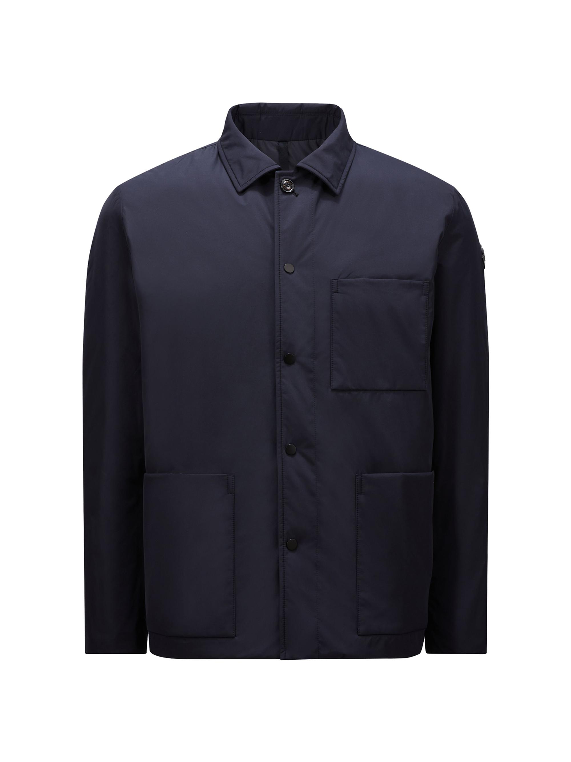 Moncler Men's Cougourde Button Up Nylon Shacket - Blue