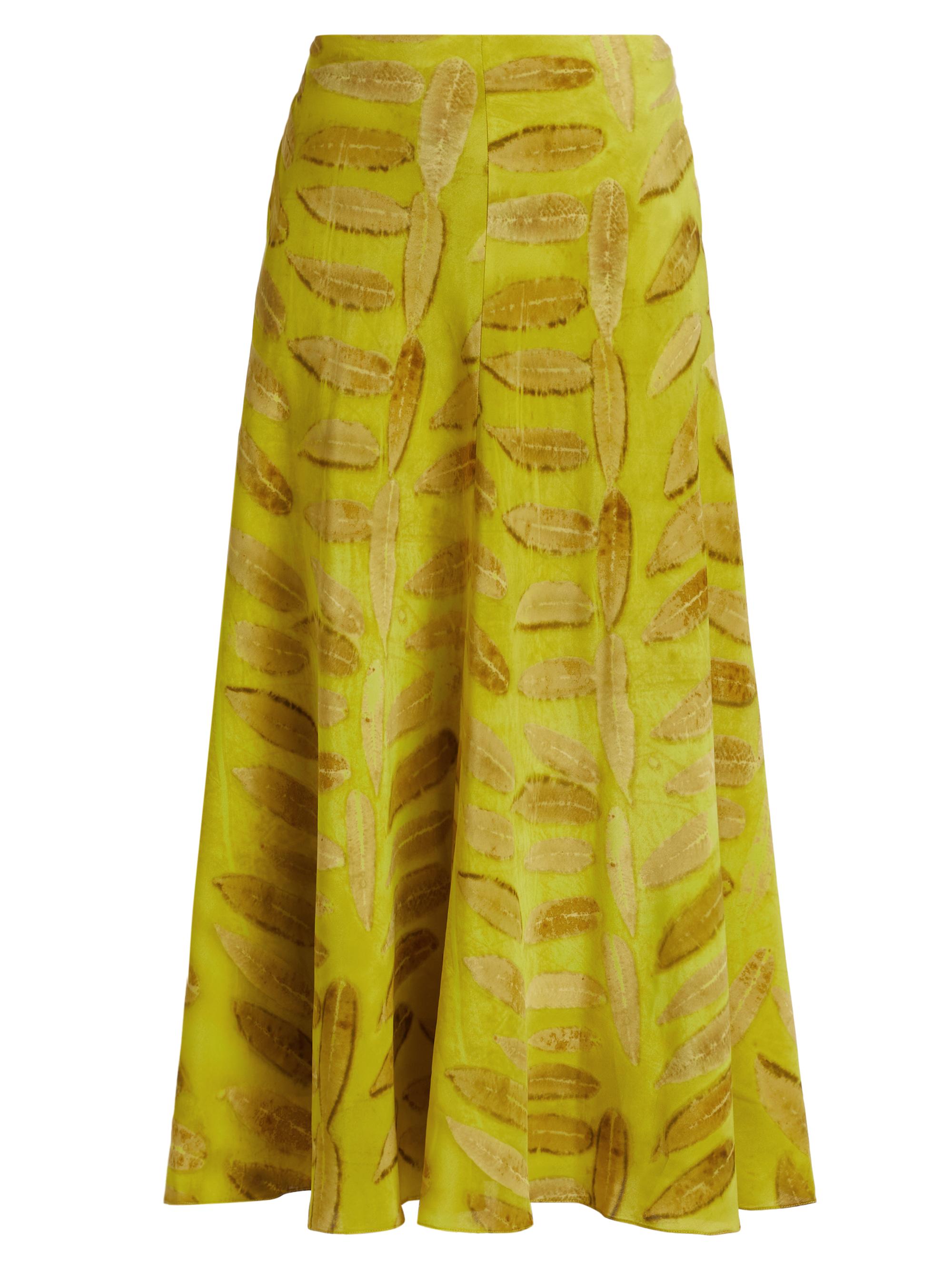 Brandon Maxwell Millie Silk Printed Flare Midi-Skirt | Saks Fifth