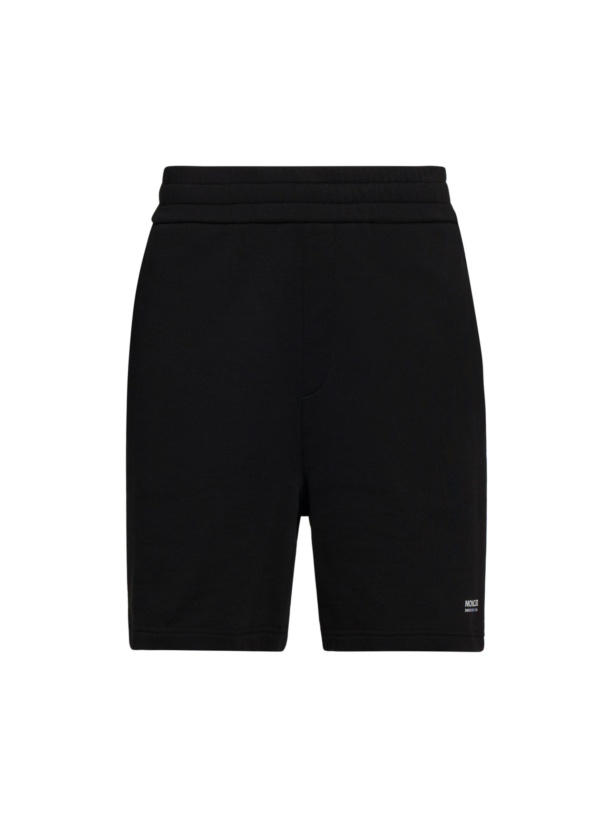 Moncler Men's Cotton Shorts with Elastic Waistband - Black
