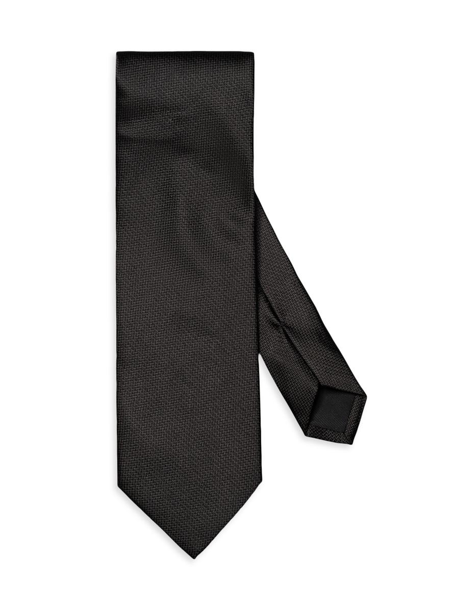 Eton Men's Textured Solid Silk Tie In Black