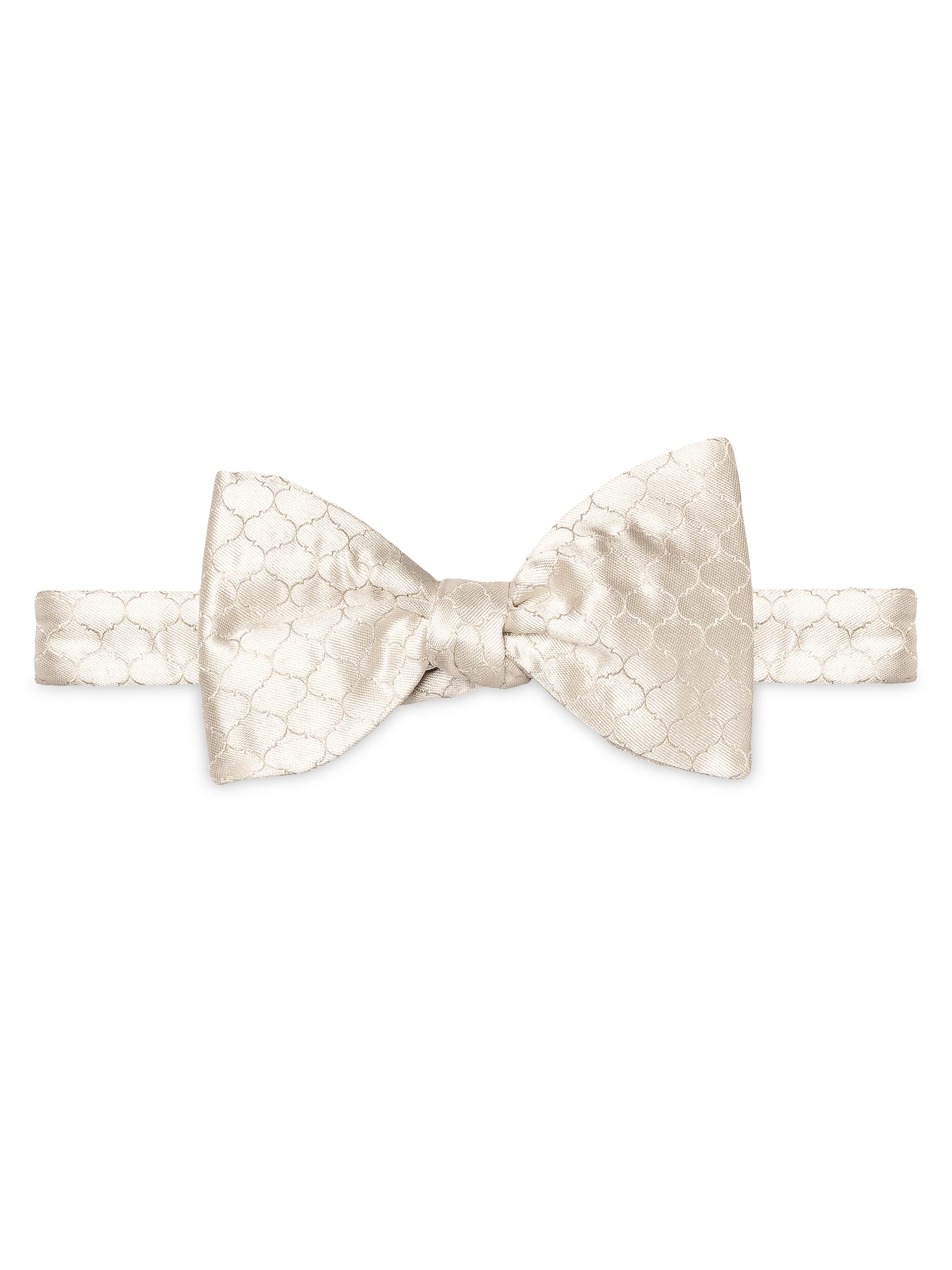 Eton Men's Geometric Silk Bow Tie - Beige