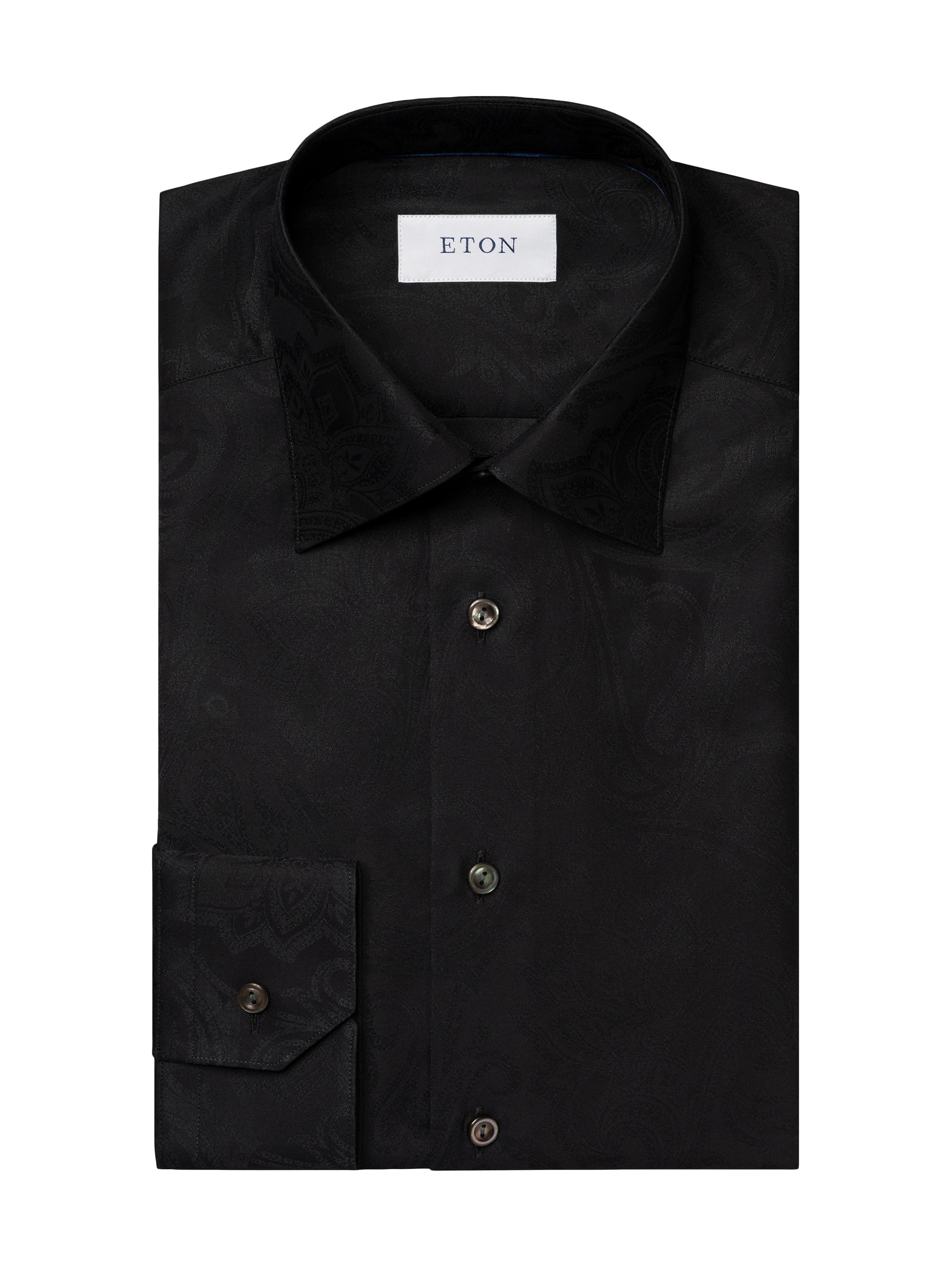 Eton Men's Contemporary-Fit Floral Jacquard Shirt - Black