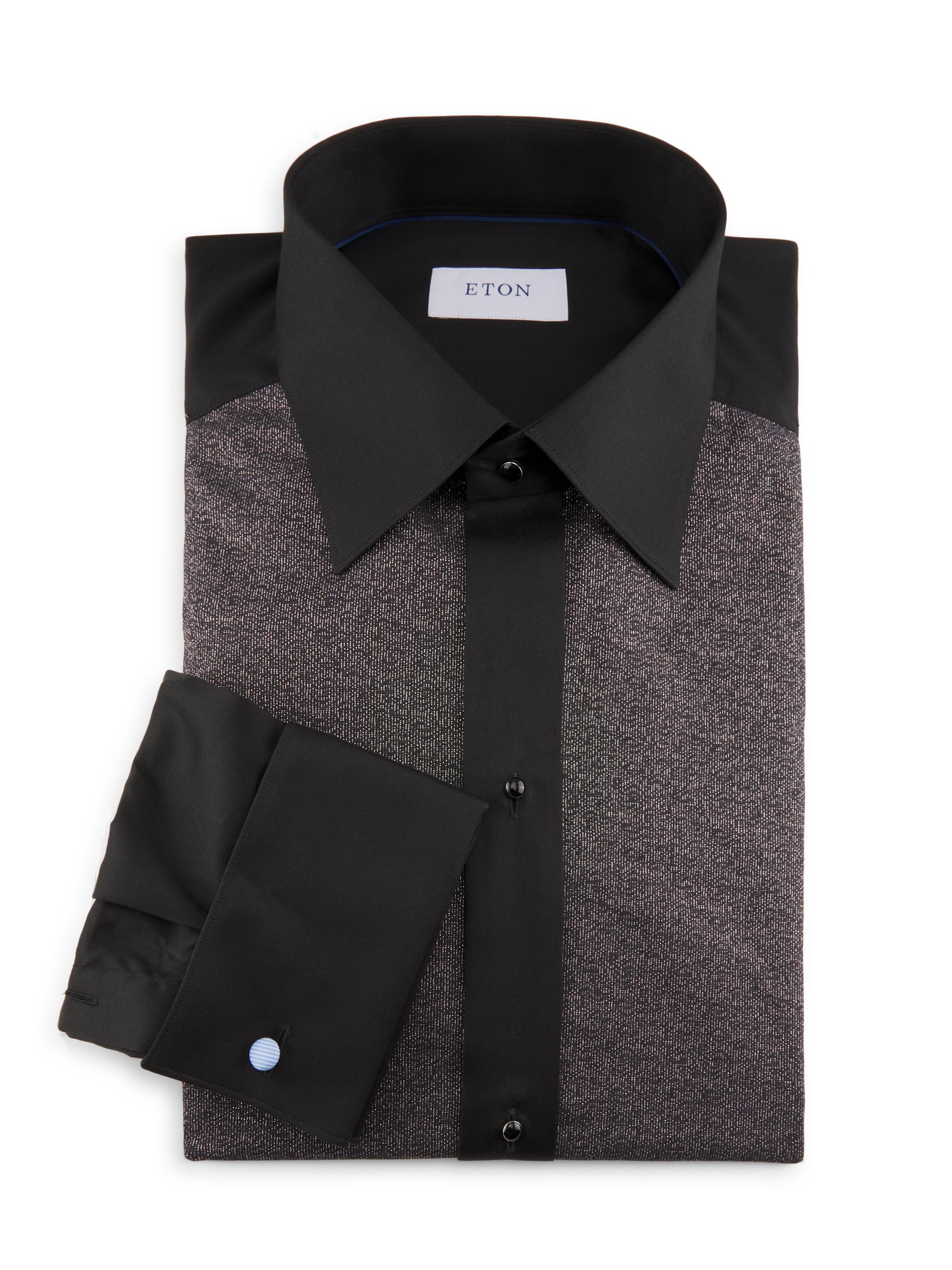 Eton Slim-Fit Striped Cotton Evening Shirt | Saks Fifth Avenue