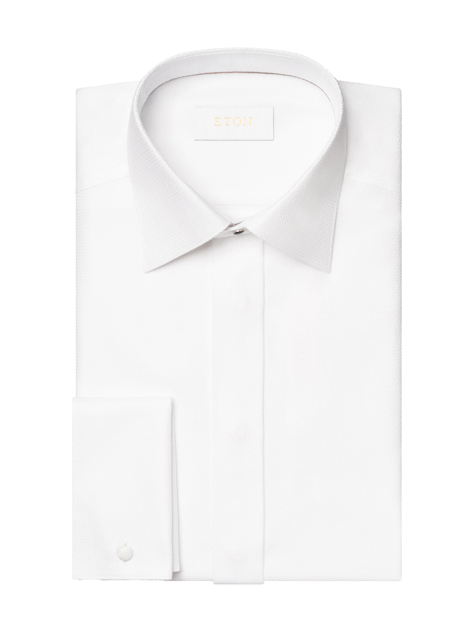 Eton Men's Contemporary-Fit Semi Solid Dobby Shirt - White