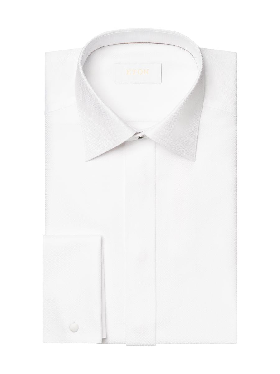 Eton Men's Contemporary-fit Semi Solid Dobby Shirt In White