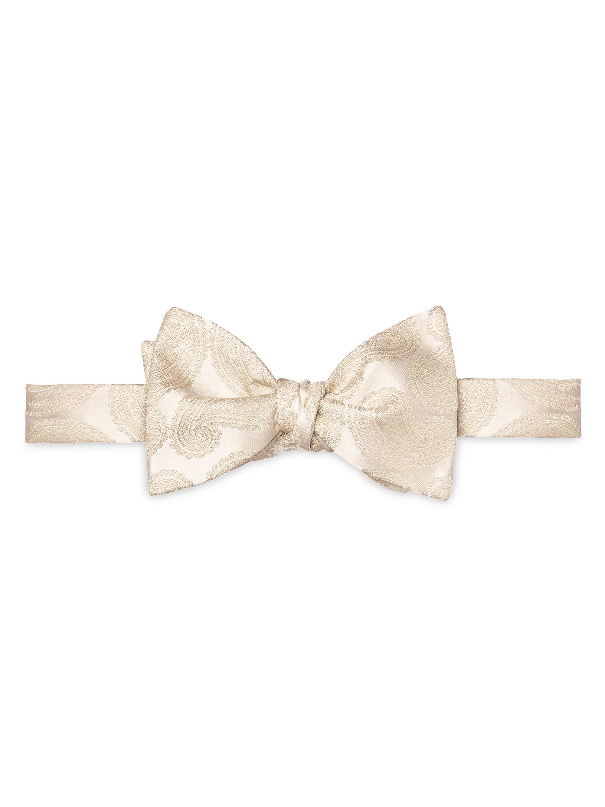 Eton Men's Paisley Silk Bow Tie - Beige
