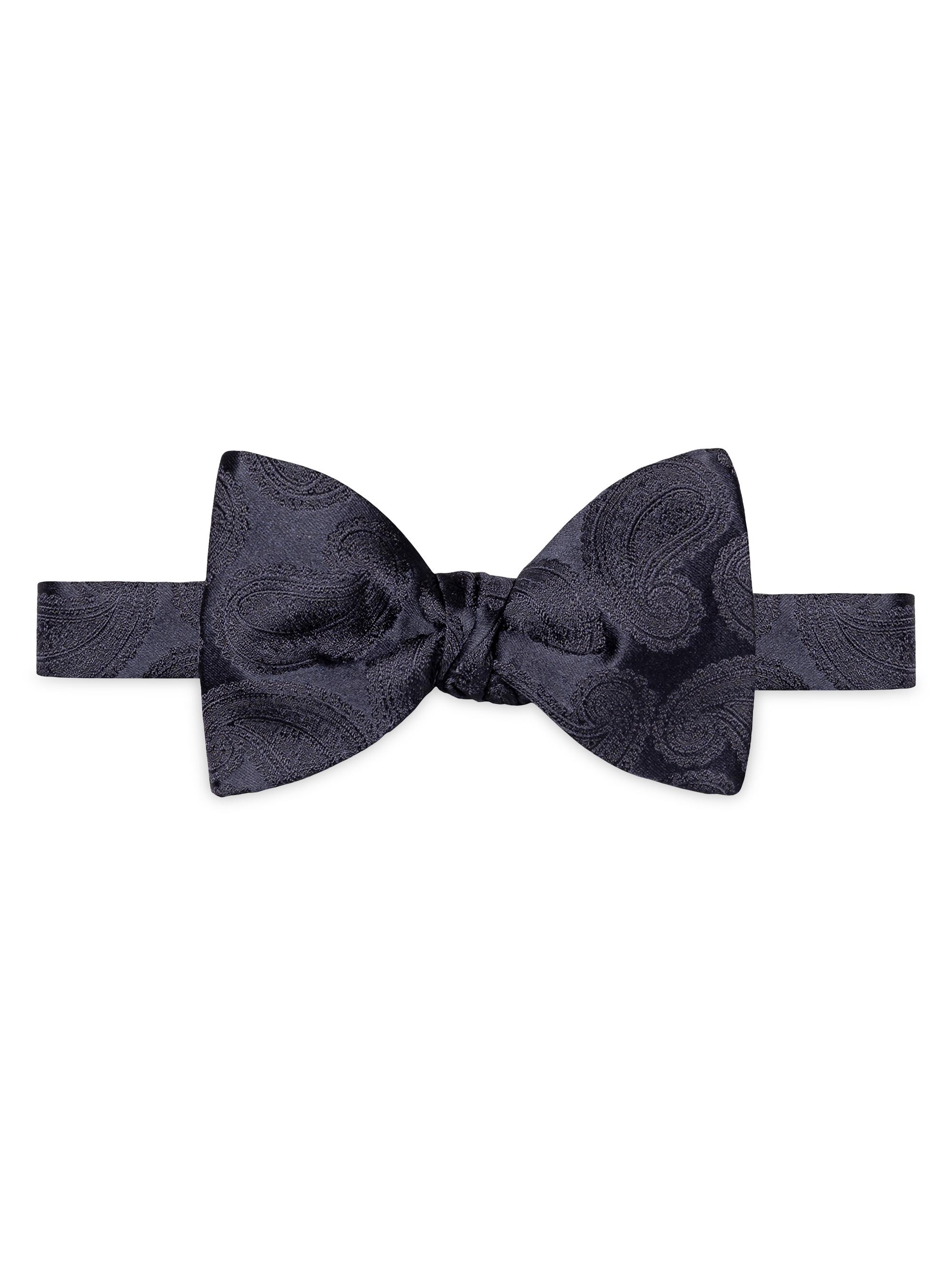 Eton Men's Paisley Silk Bow Tie - Blue | Thumbnail 3
