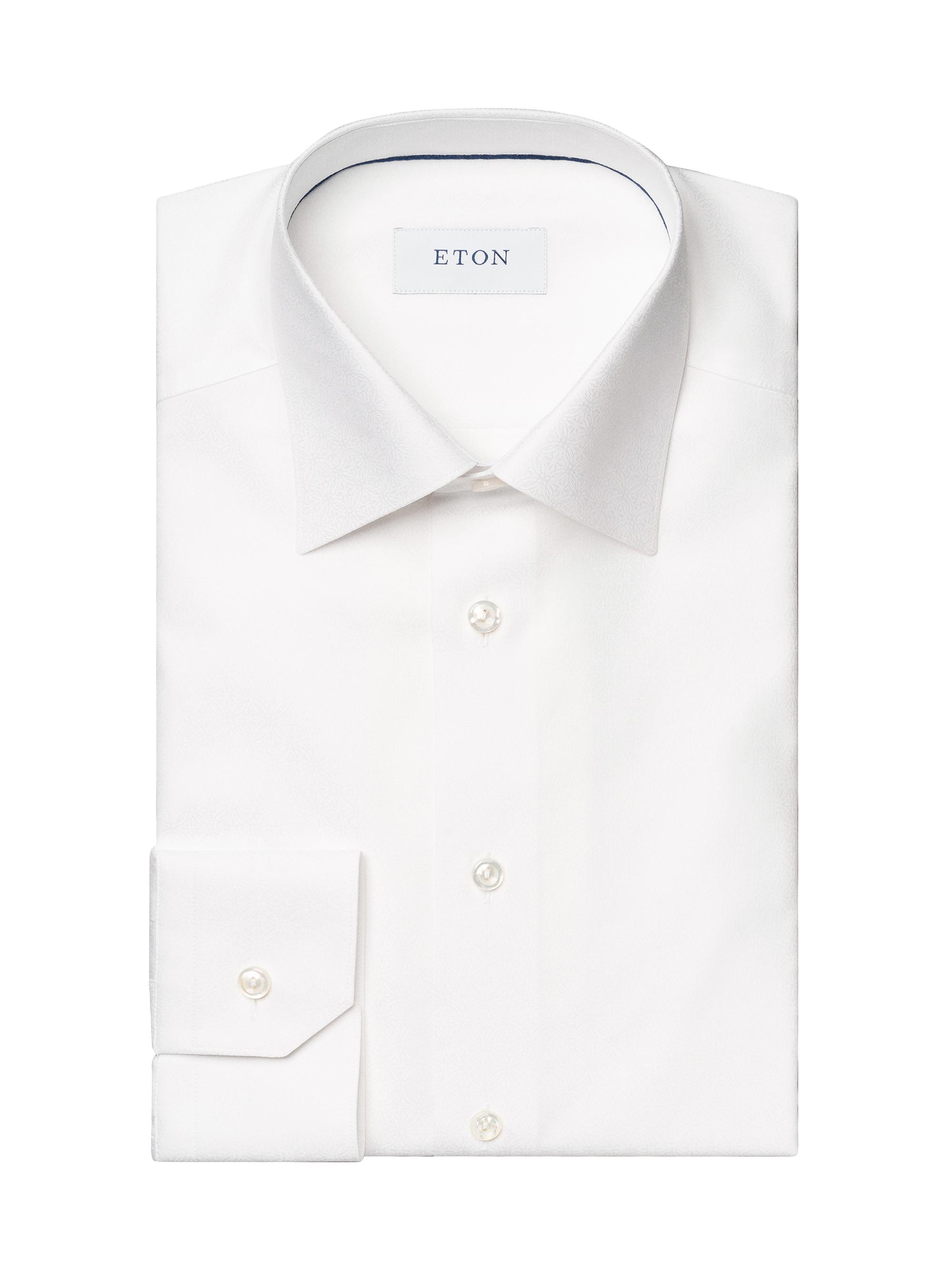 Eton Men's Geometric Jacquard Slim-Fit Shirt - White