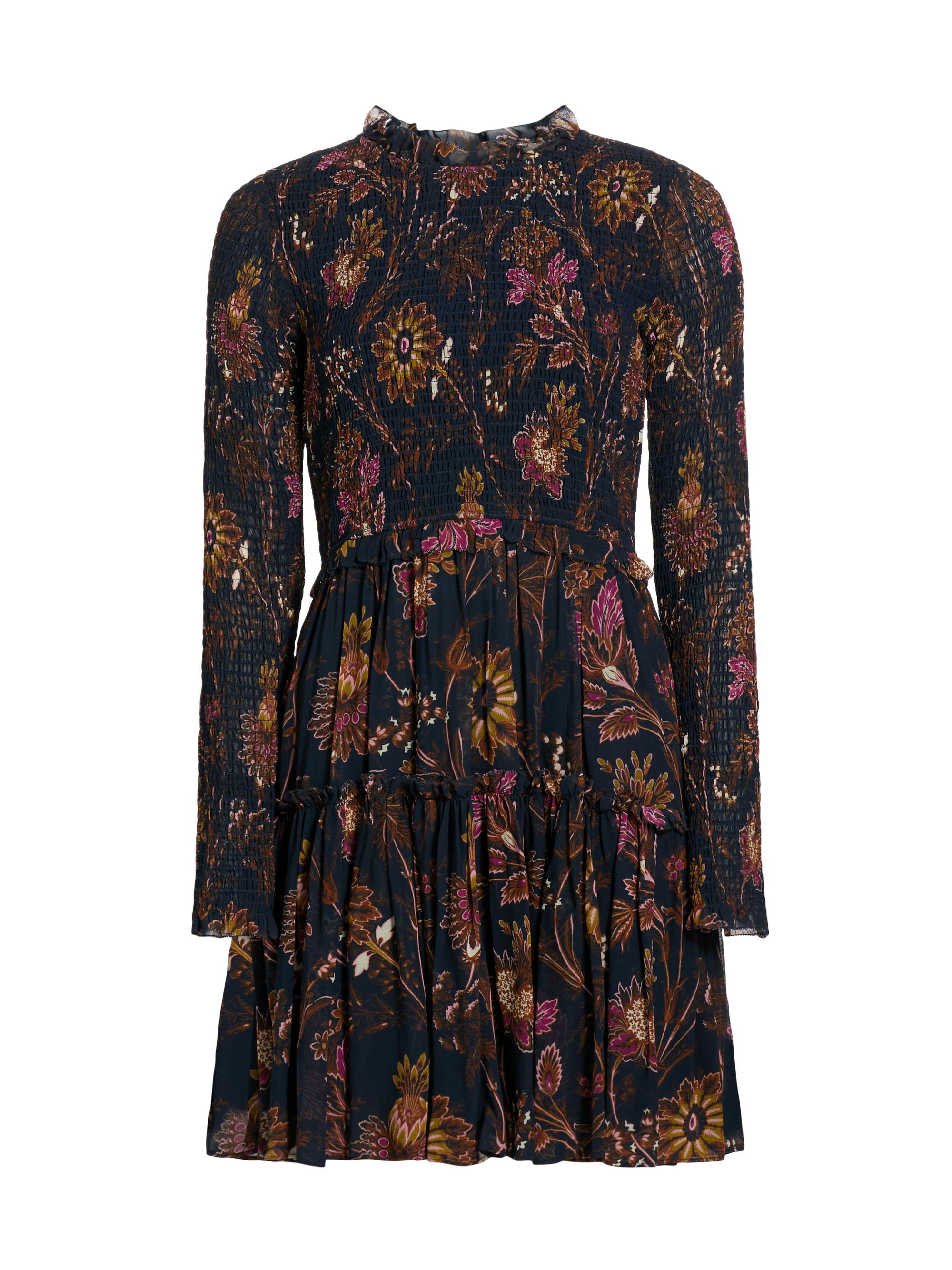 Cara Cara Women's Viola Floral Smocked Minidress - Blue Vintage Blossom