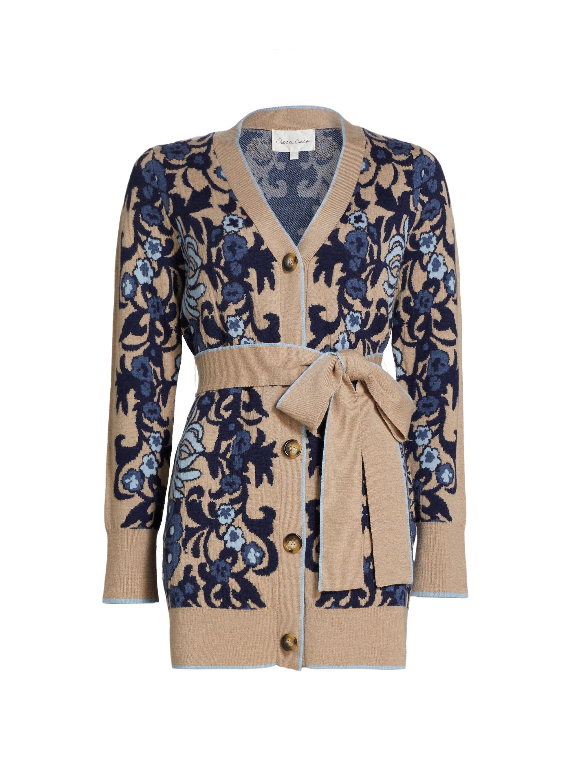 Cara Cara Women's Randy Merino Wool V-Neck Cardigan - Bogata Scarf Aqua