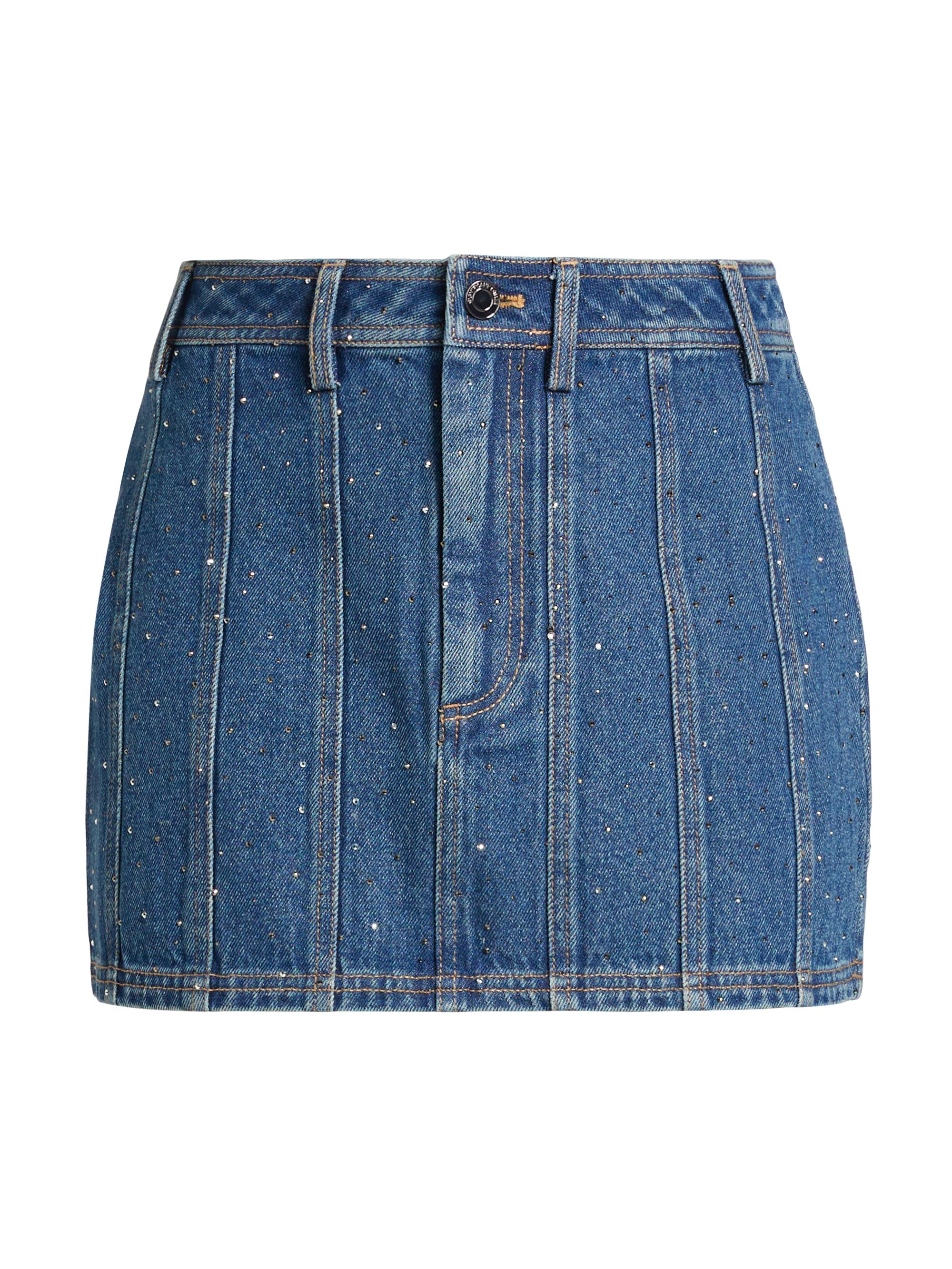 Significant Other Women's Juno Diamante Denim Miniskirt - Denim