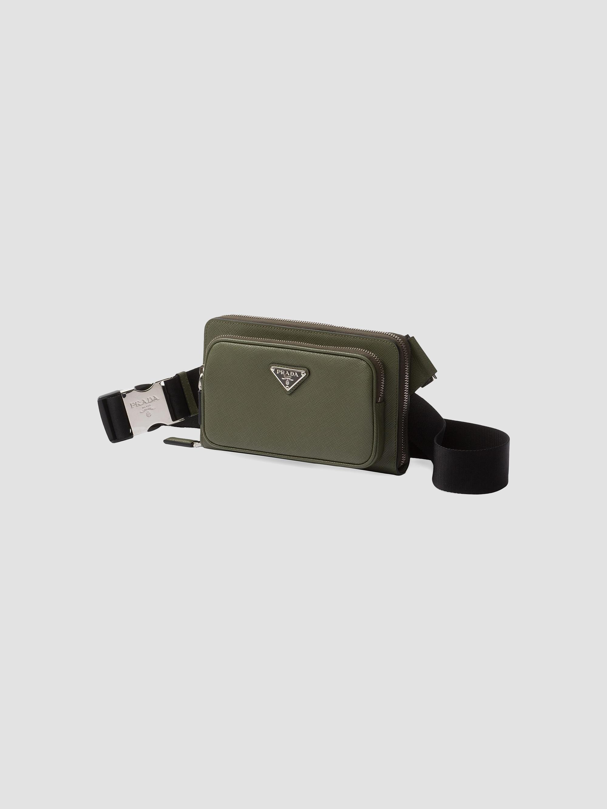 Prada Men's Saffiano Leather Belt Bag - Olive Green | Thumbnail 2