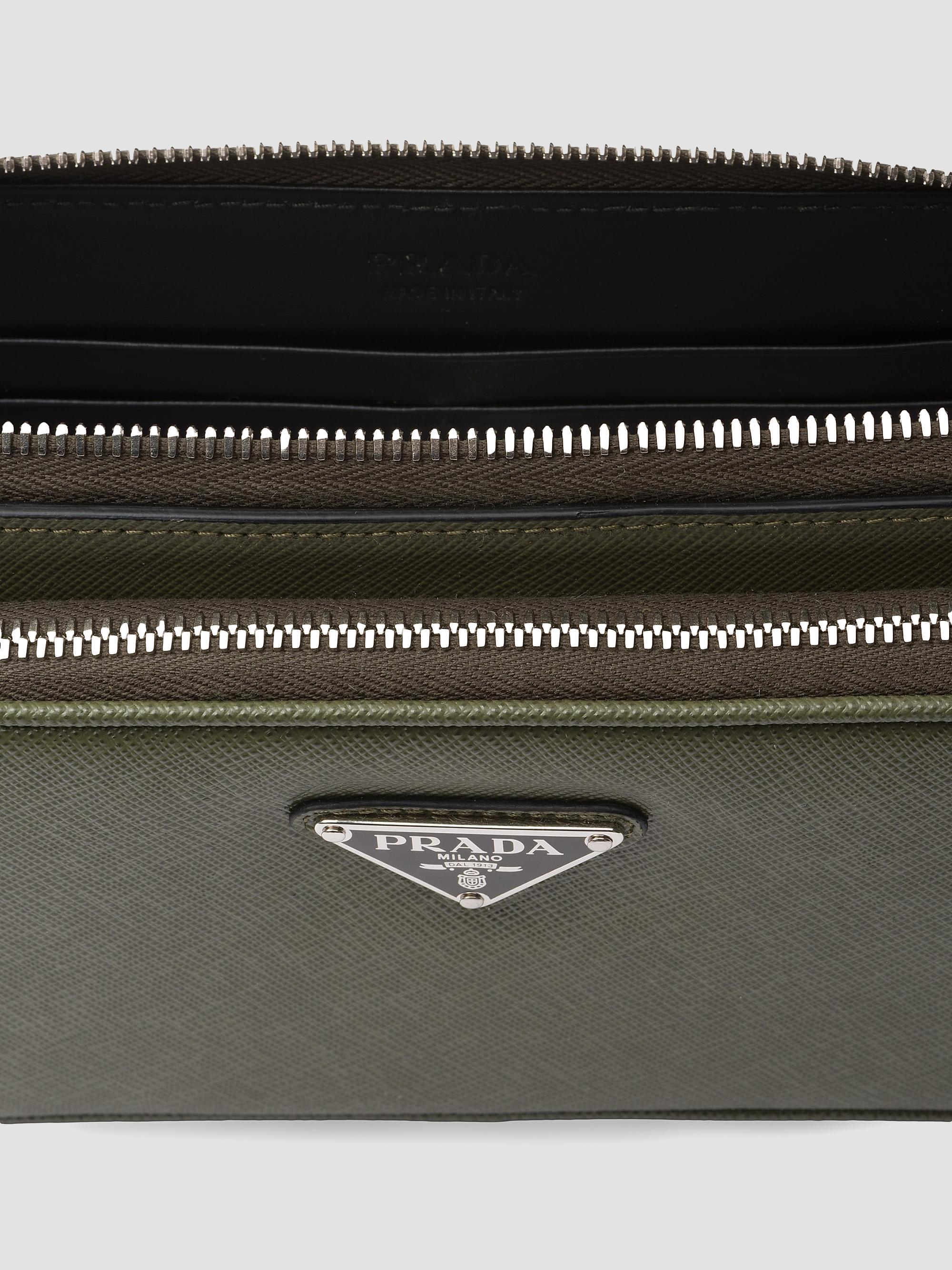 Prada Men's Saffiano Leather Belt Bag - Olive Green | Thumbnail 4