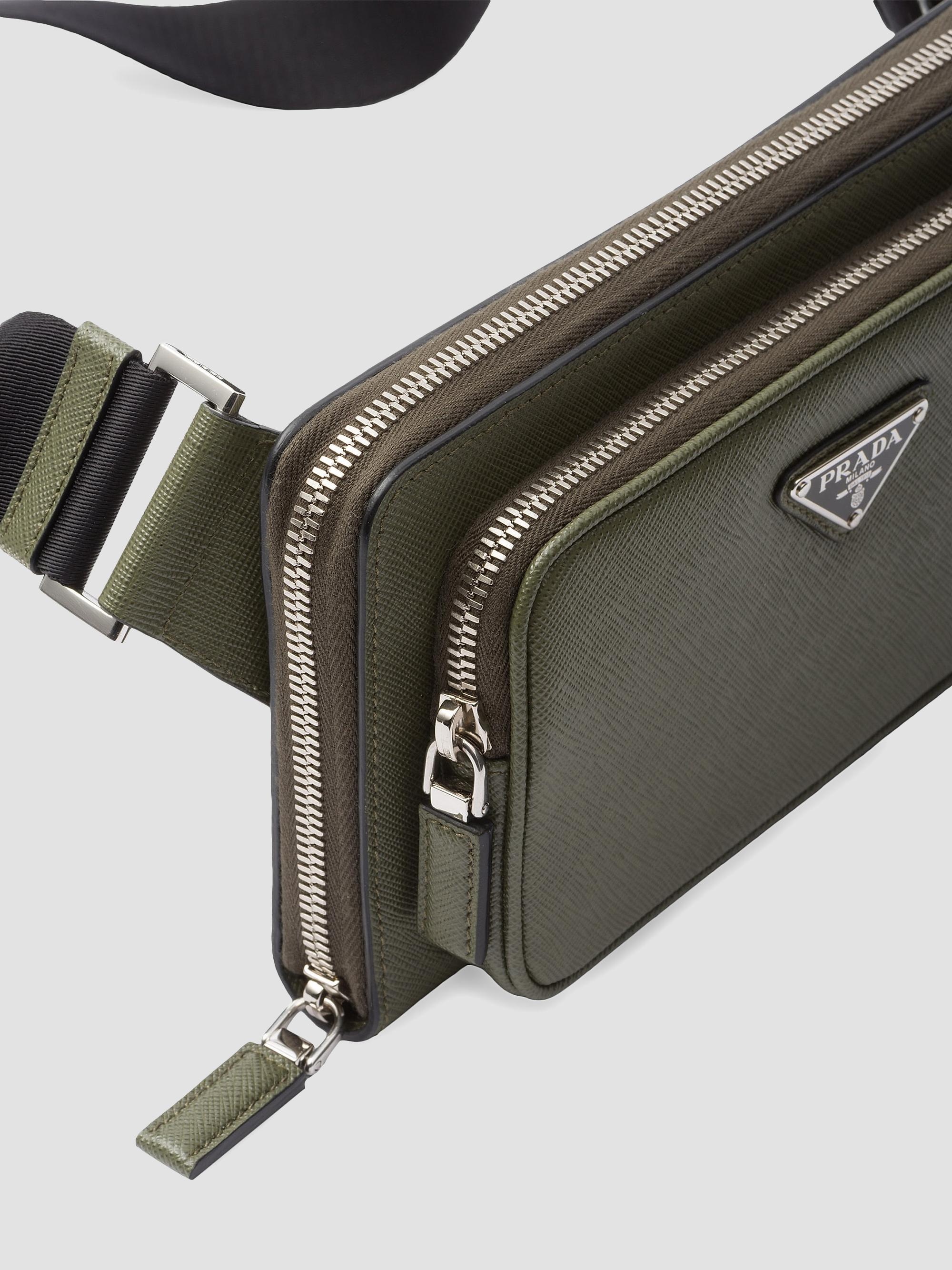 Prada Men's Saffiano Leather Belt Bag - Olive Green | Thumbnail 5