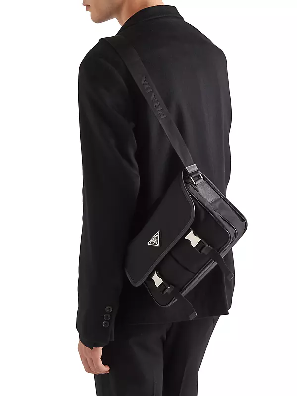 Shop Prada Re-Nylon and Saffiano Leather Shoulder Bag | Saks Shop Prada Re-Nylon and Saffiano Leather Shoulder Bag | Saks