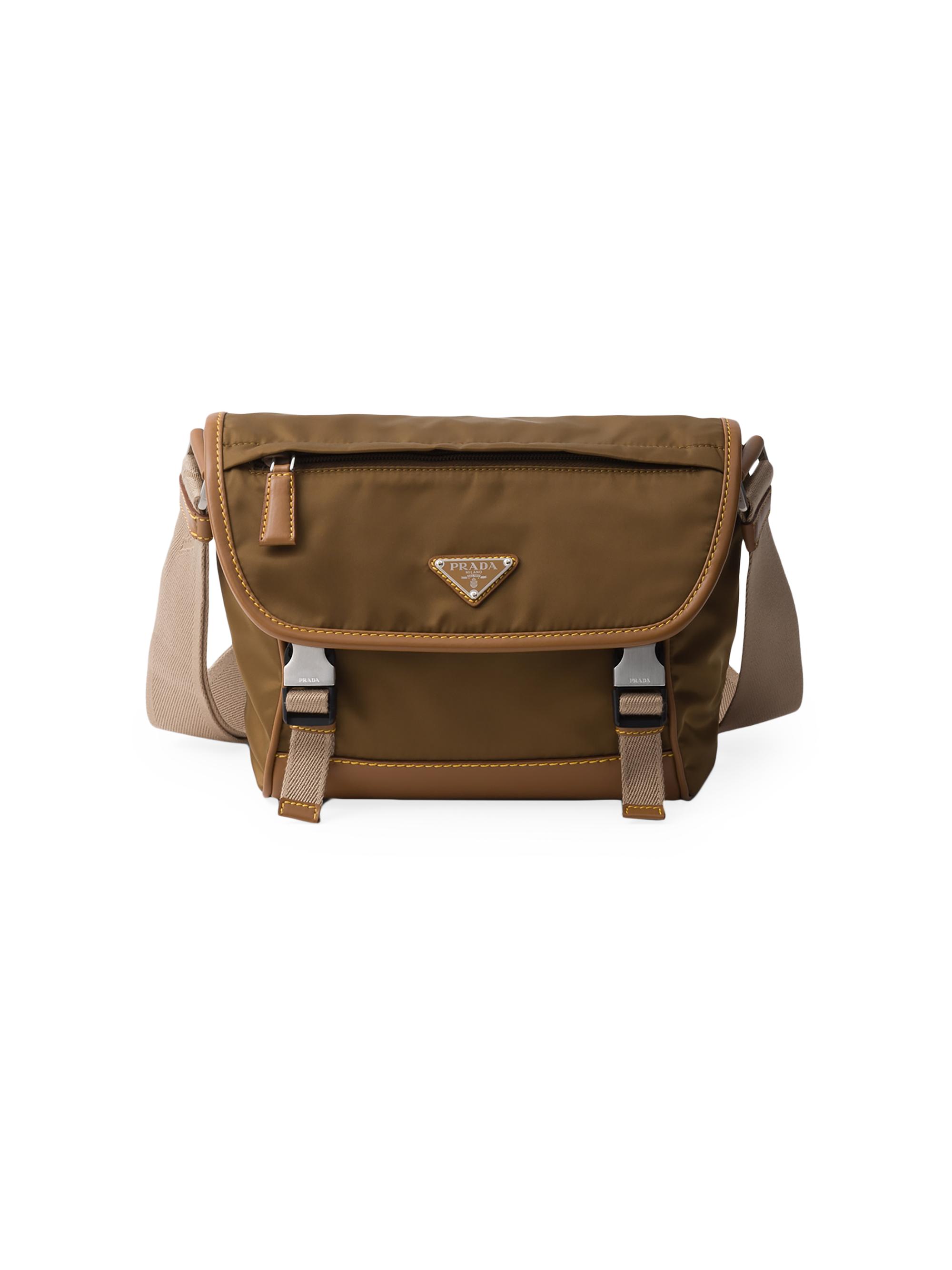 Prada Men's Re-Nylon and Leather Shoulder Bag - Brown
