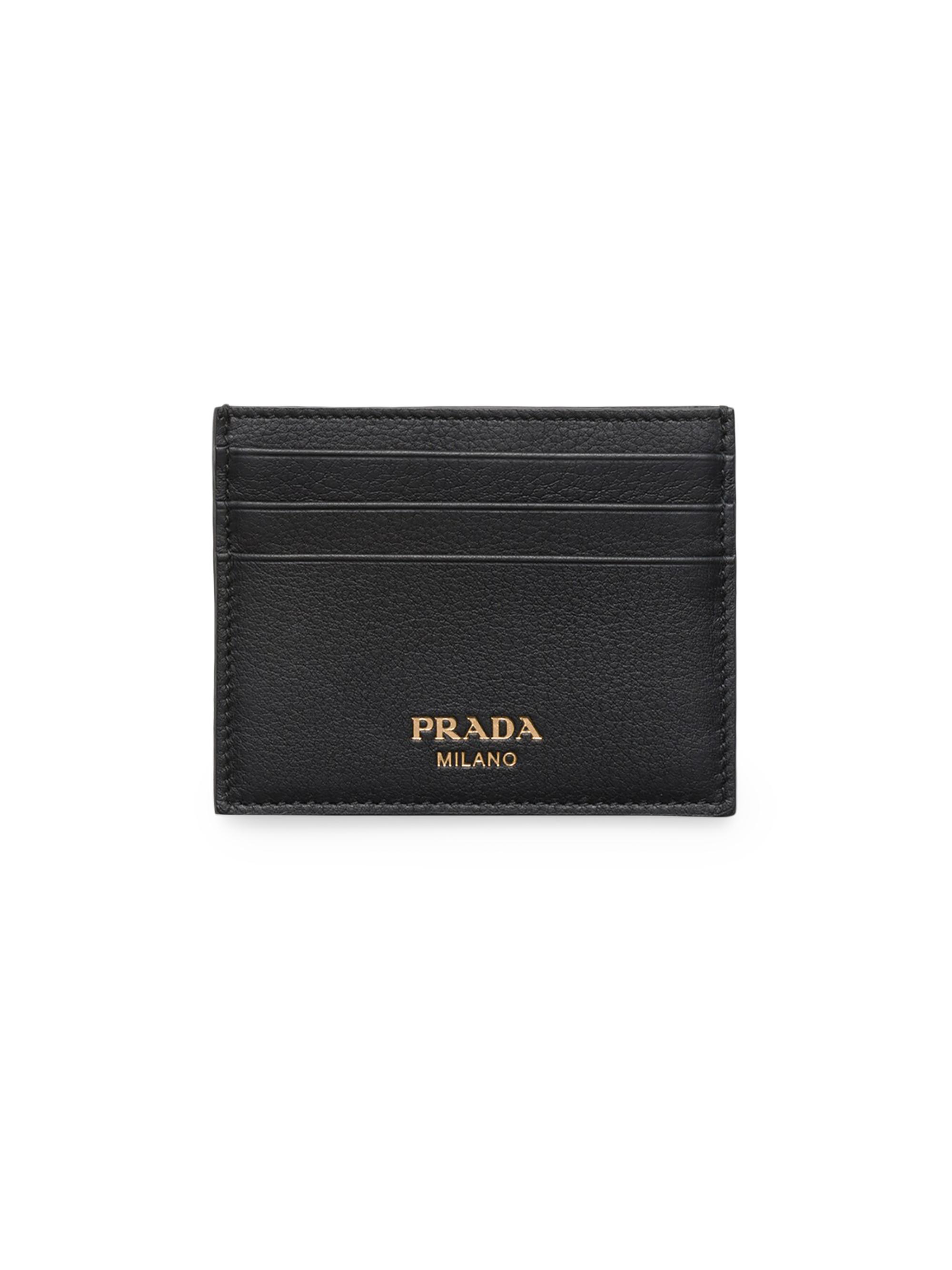Prada Men's Leather Card Holder - Black
