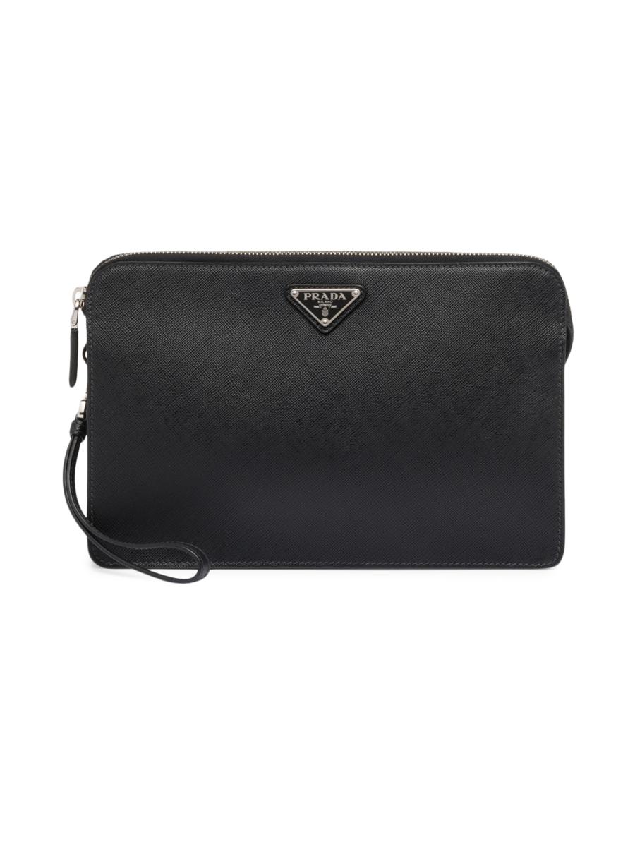 Prada Saffiano Leather Pouch | Saks Fifth Avenue