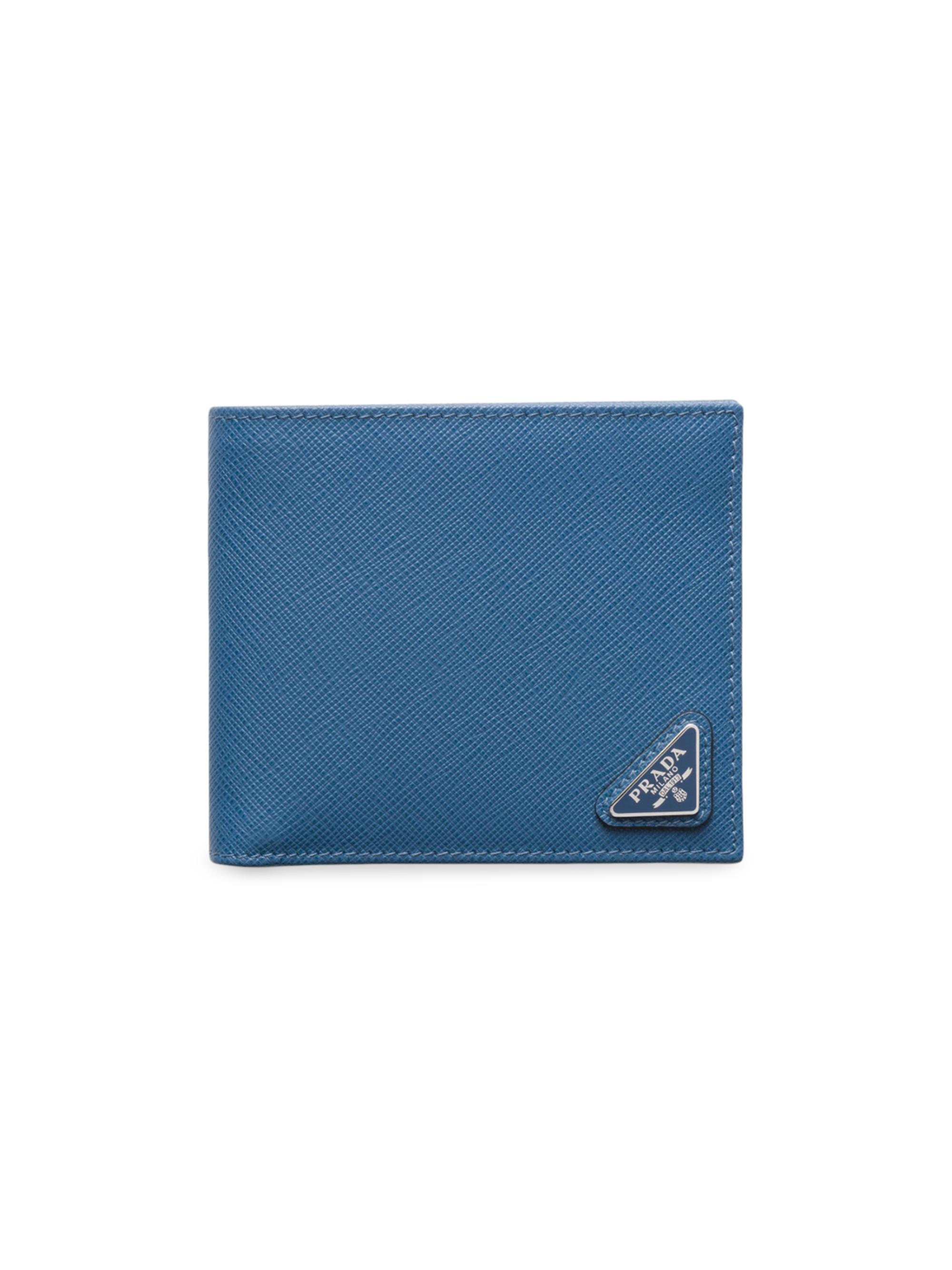 Prada Men's Saffiano Leather Wallet - Blue