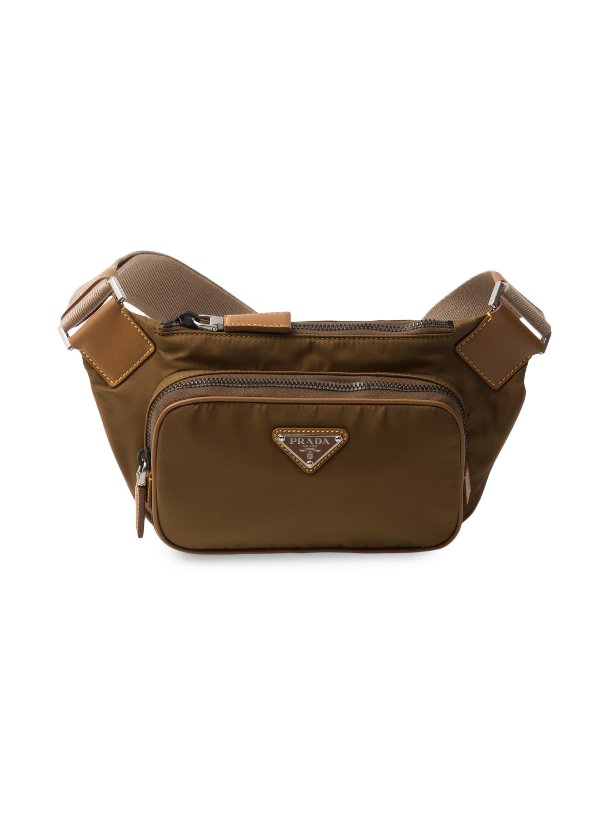 Prada Men's Re-Nylon and Leather Belt Bag - Brown