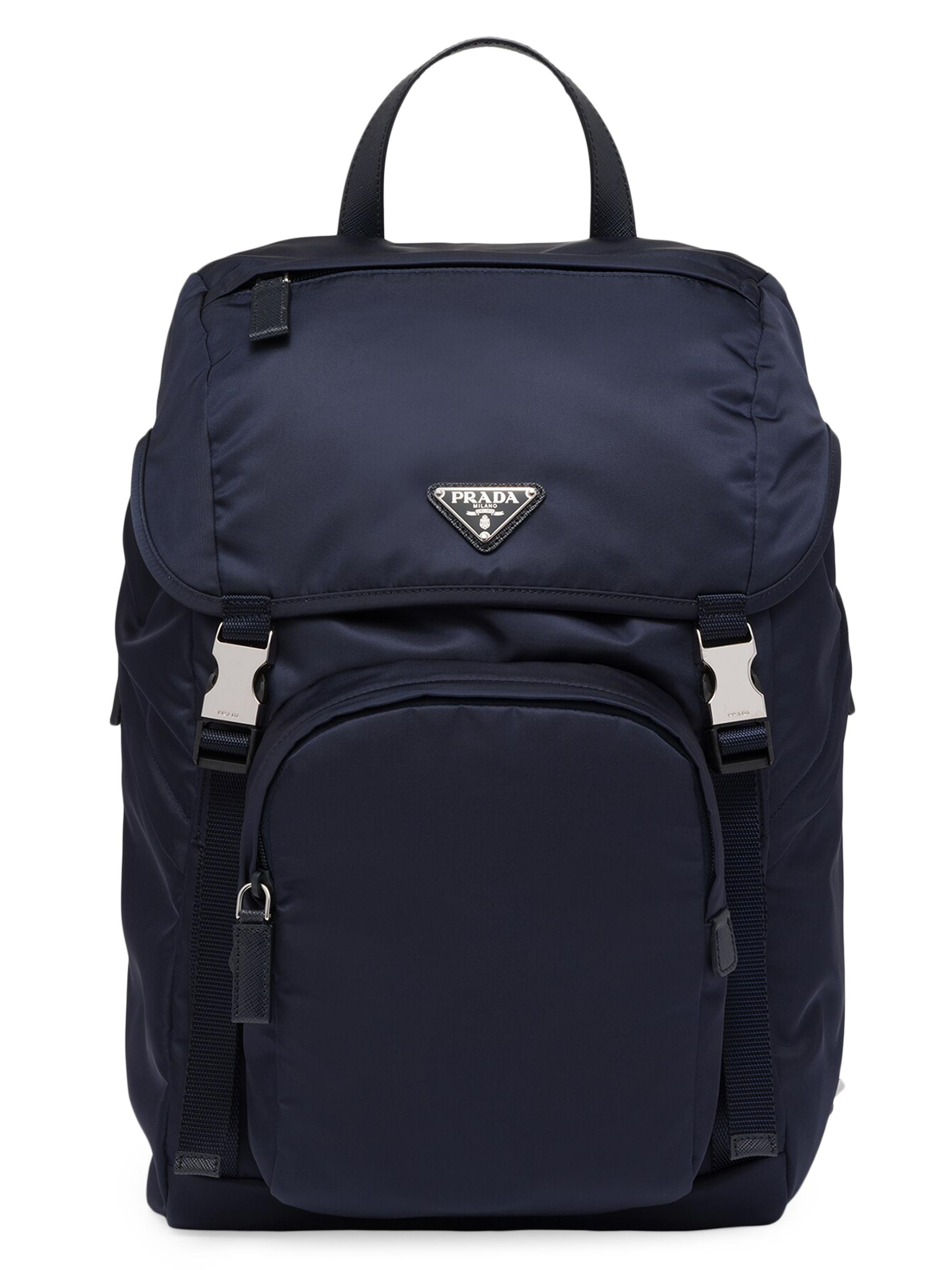Prada Men's Re-Nylon and Saffiano Leather Backpack - Blue