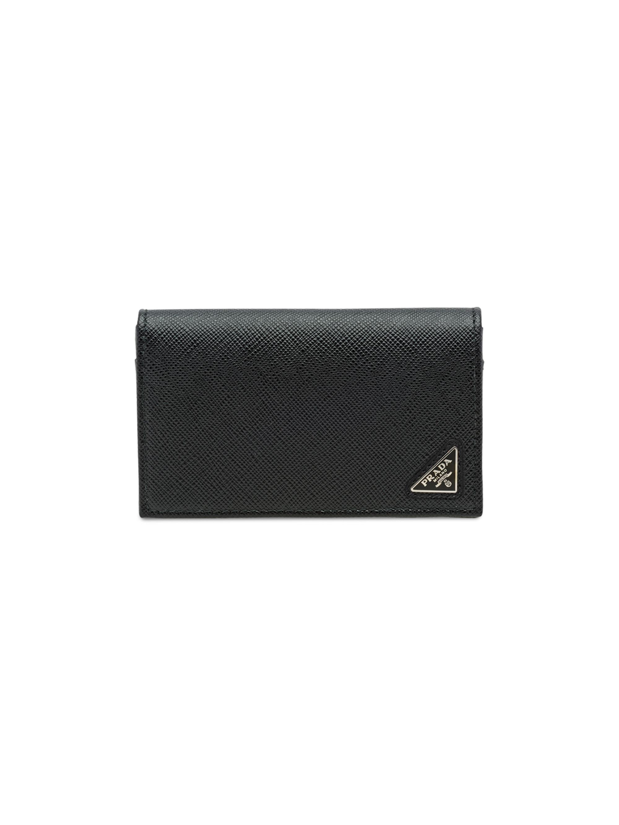 Prada Men's Saffiano Leather Card Holder - Black