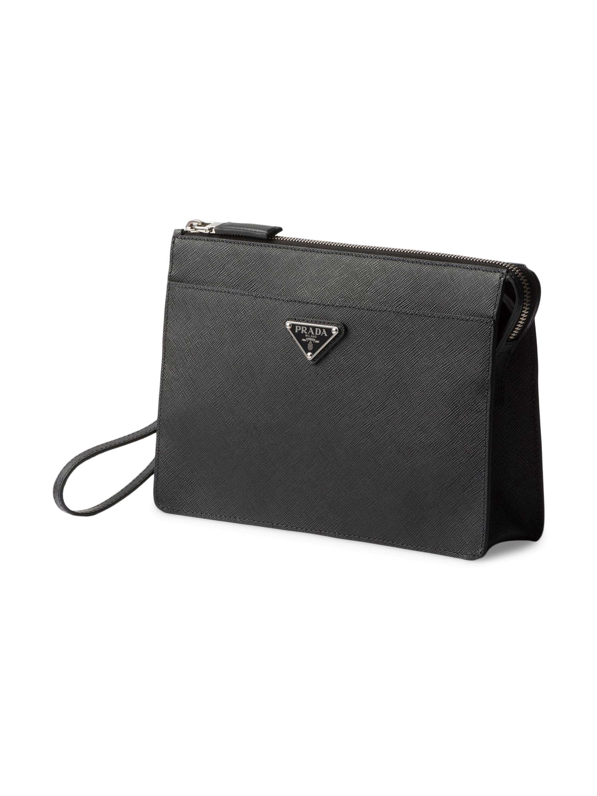 Prada Saffiano Leather Pouch | Saks Fifth Avenue