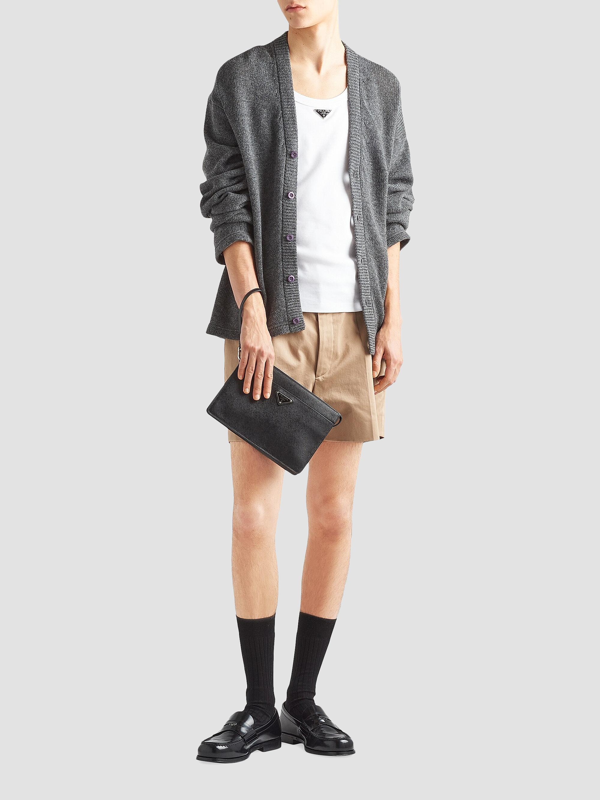 Prada Saffiano Leather Pouch | Saks Fifth Avenue