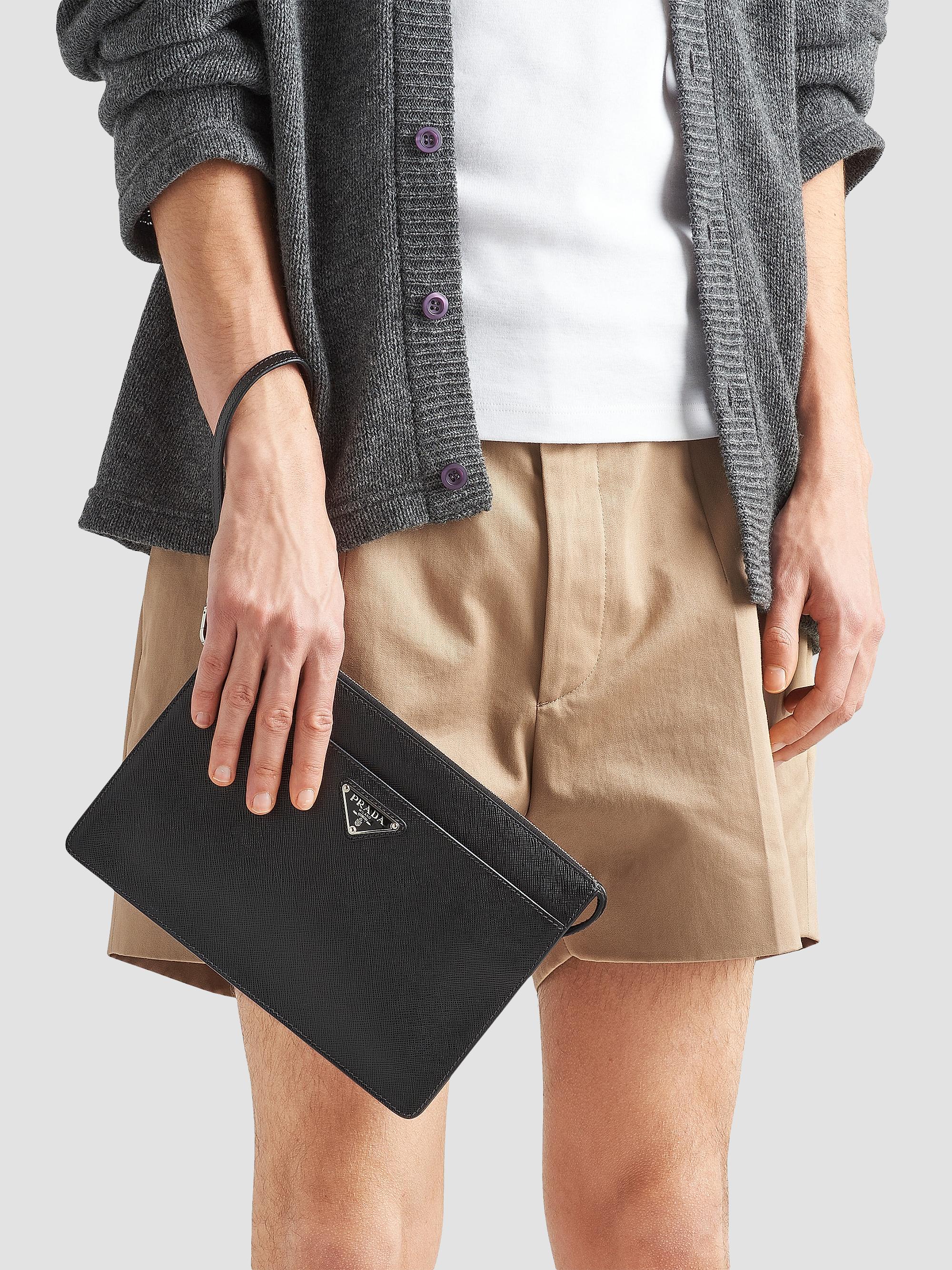 Prada Saffiano Leather Pouch | Saks Fifth Avenue