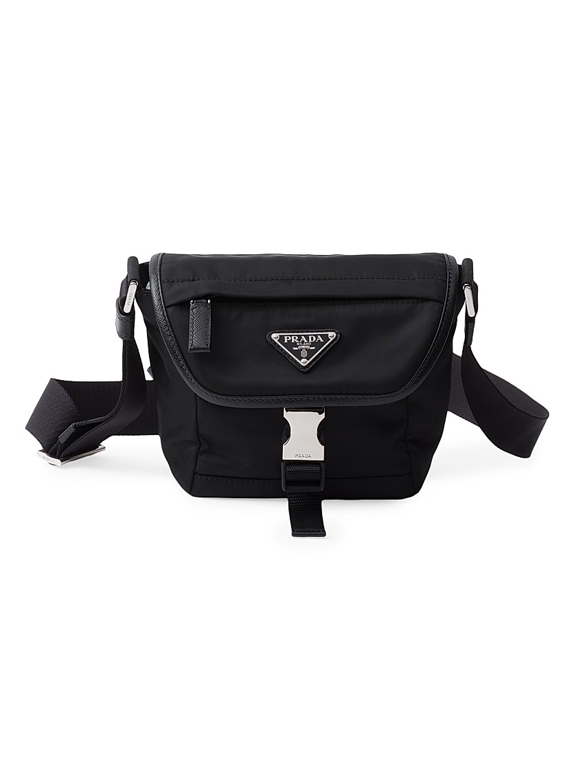Shop Prada Re-Nylon and Saffiano Leather Shoulder Bag | Saks Shop Prada Re-Nylon and Saffiano Leather Shoulder Bag | Saks