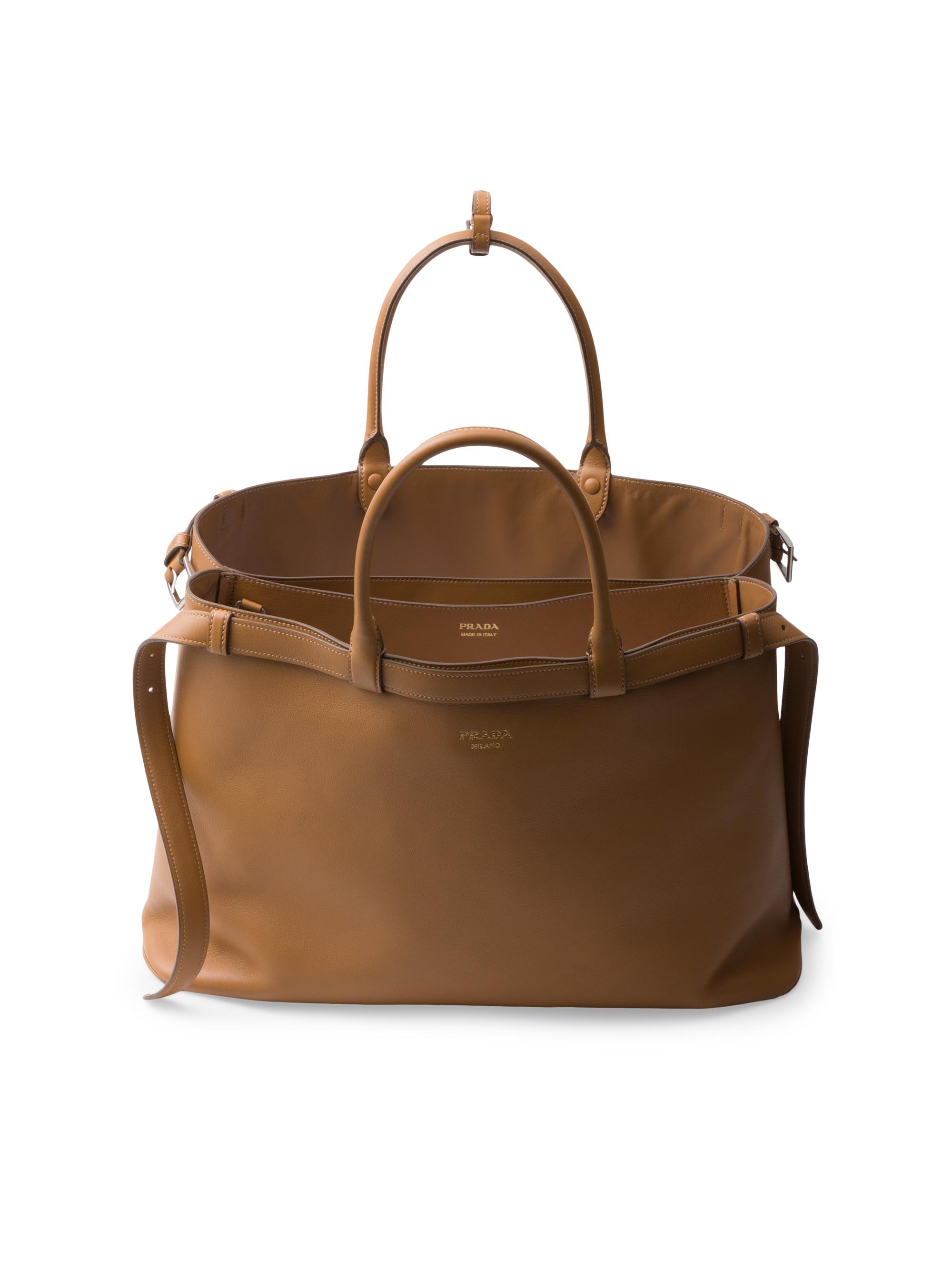 【極美品✨】PRADA archive buckle hand bag 90s Prada Buckle Leather Handbag With Double Belt | Saks Fifth