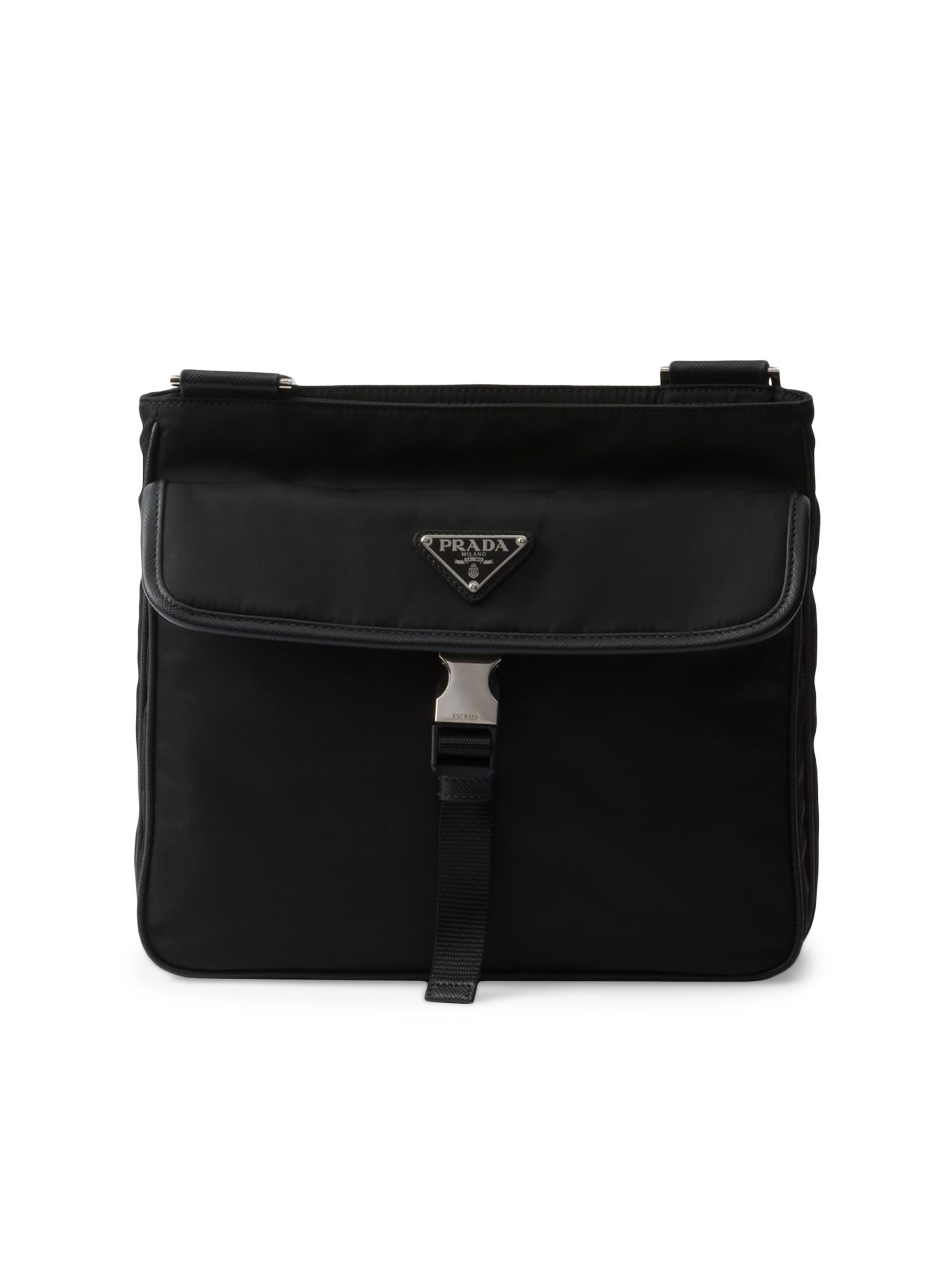 Prada Men's Re-Nylon and Saffiano Leather Shoulder Bag - Black