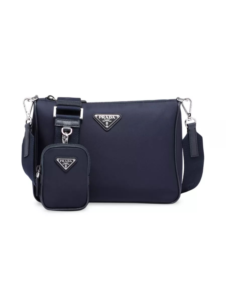 Shop Prada Re-Nylon and Saffiano Leather Shoulder Bag | Saks Shop Prada Re-Nylon and Saffiano Leather Shoulder Bag | Saks