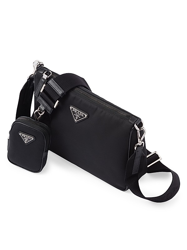 Shop Prada Re-Nylon and Saffiano Leather Shoulder Bag | Saks Shop Prada Re-Nylon and Saffiano Leather Shoulder Bag | Saks