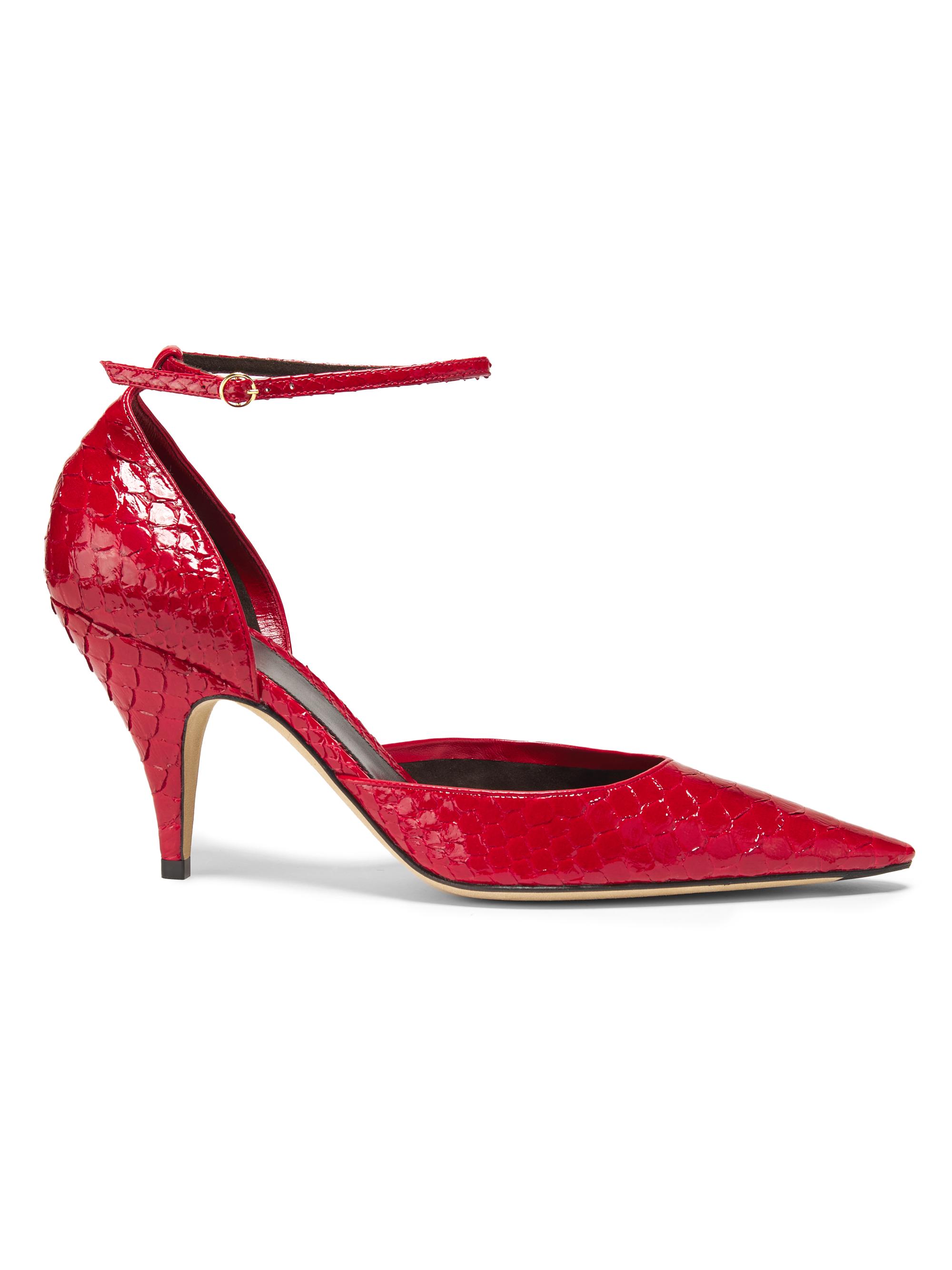 The Row Women's Uxor 80MM Python D'Orsay Pumps - Laquer Red