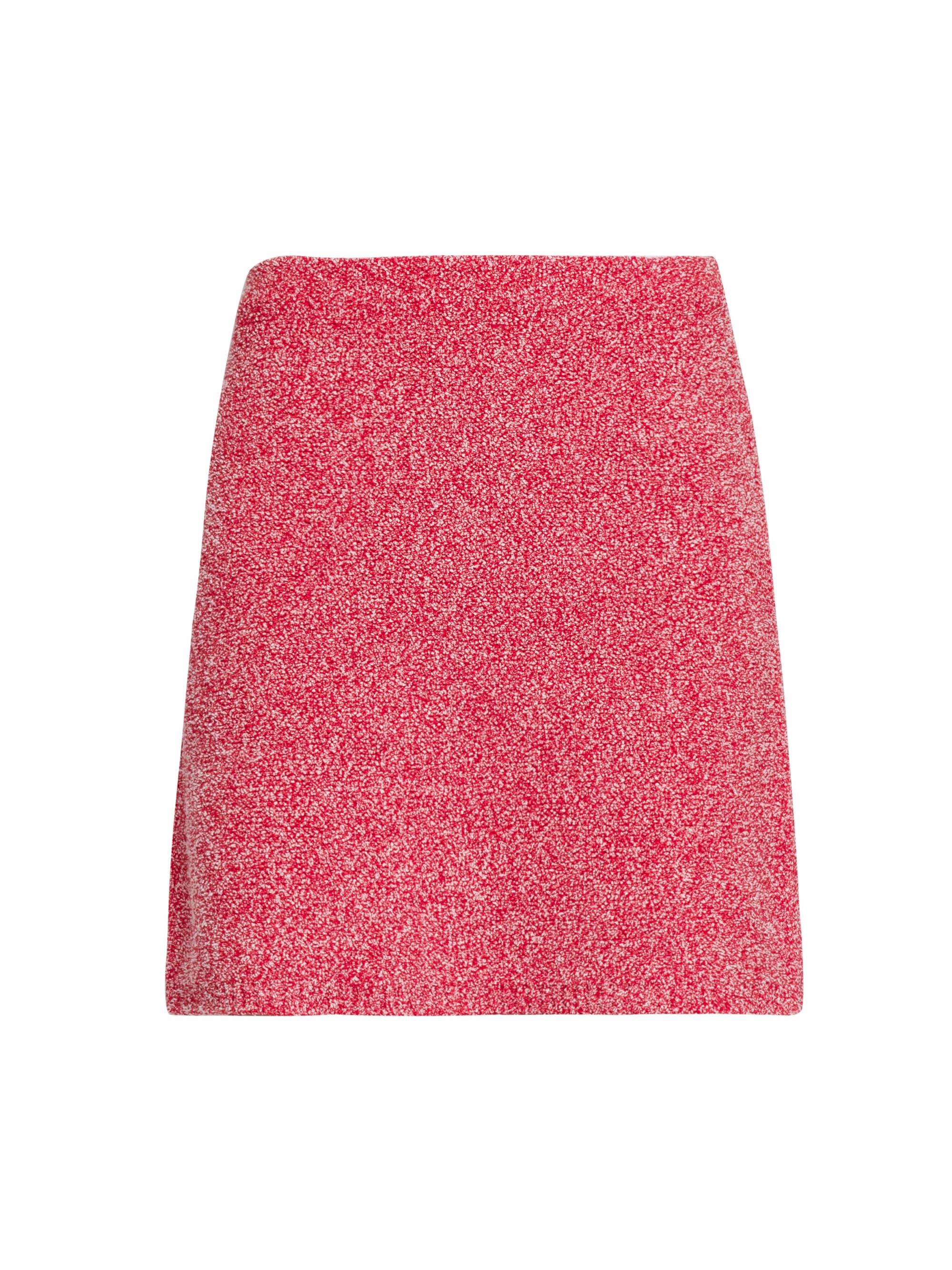 FERRAGAMO Women's Textured Cotton-Blend Miniskirt - New Red White