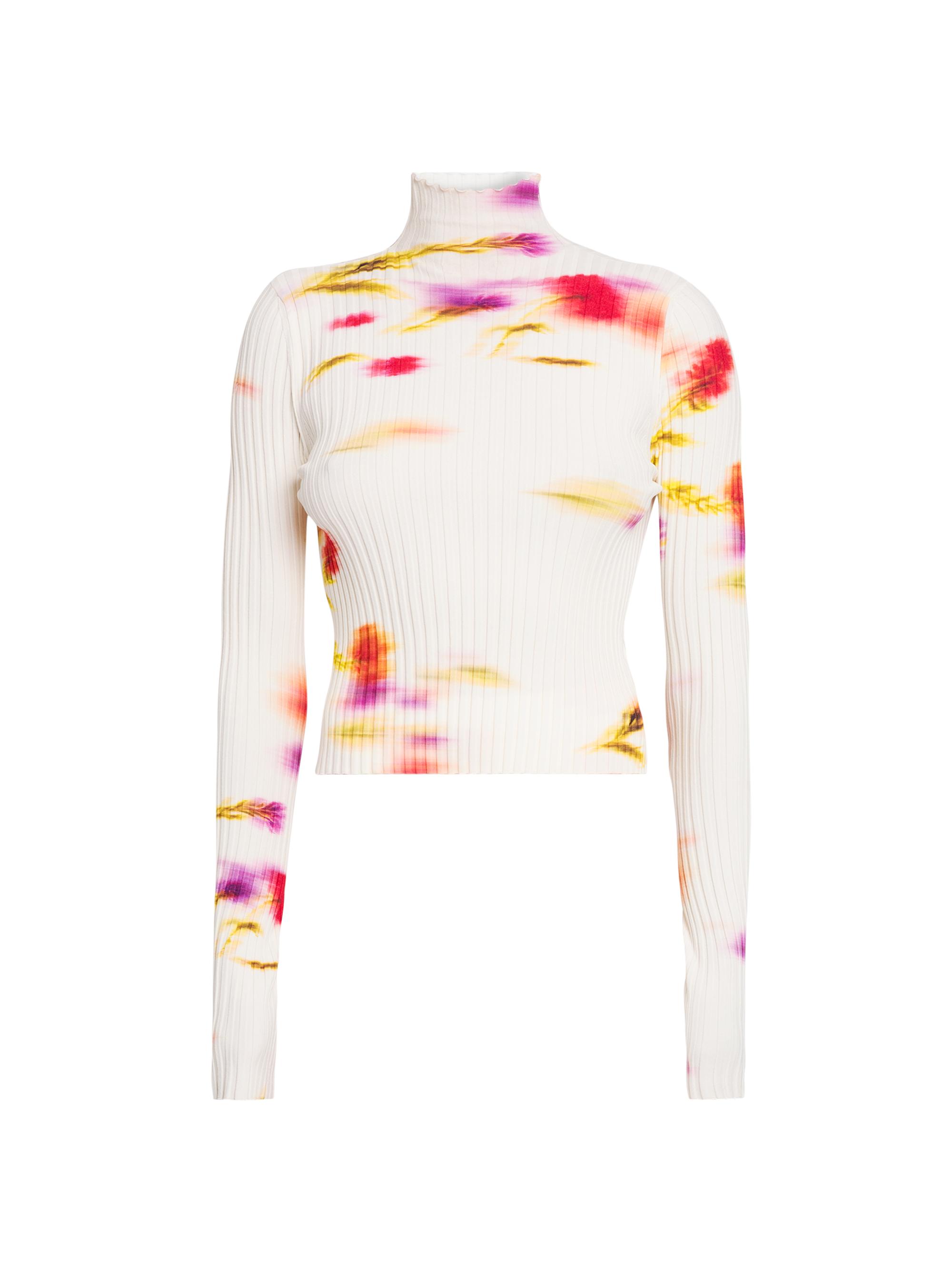 FERRAGAMO Women's Blossom Flower Rib-Knit Sweater - Mascarpone Red Cherise