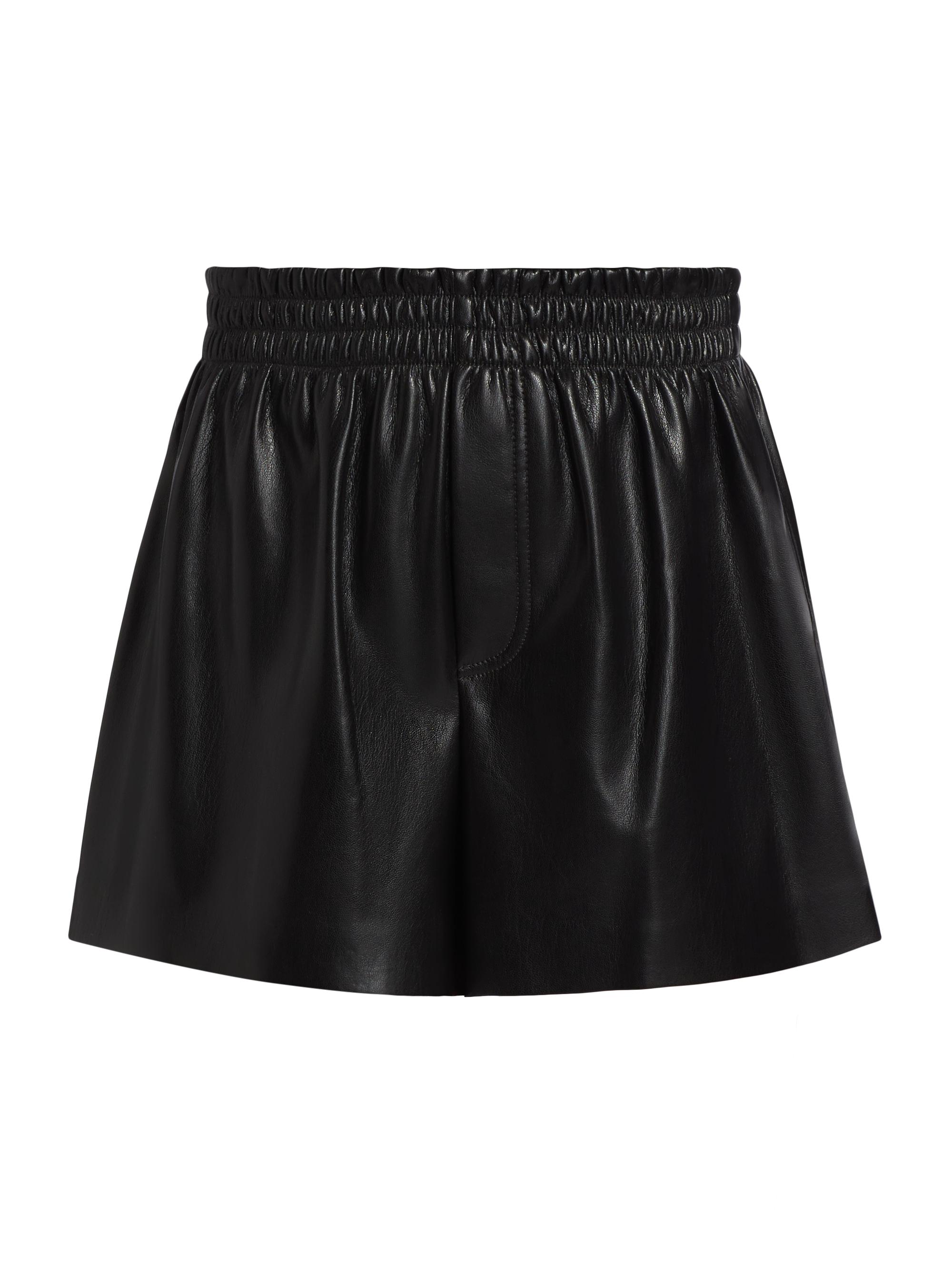 Alice + Olivia Women's Richie Faux Leather Boxer Shorts - Black