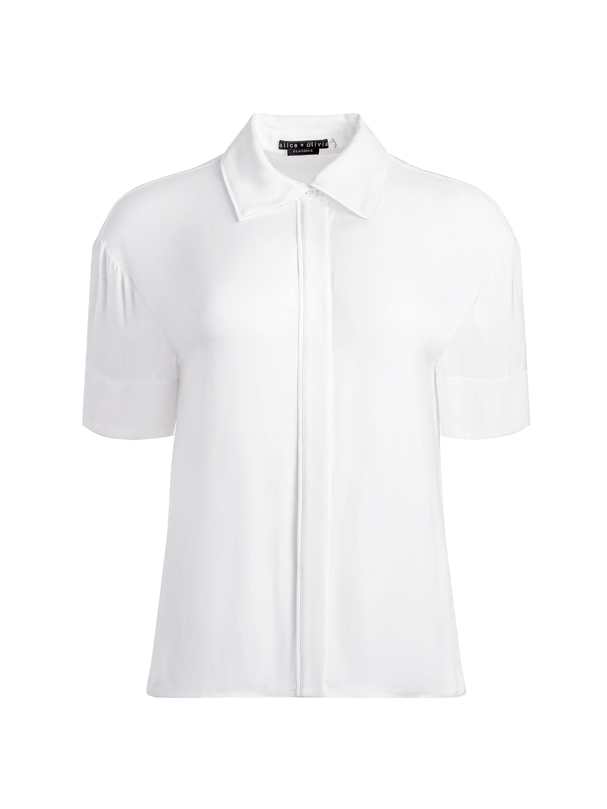 Alice + Olivia Women's Brady Viscose Shirt - Off White
