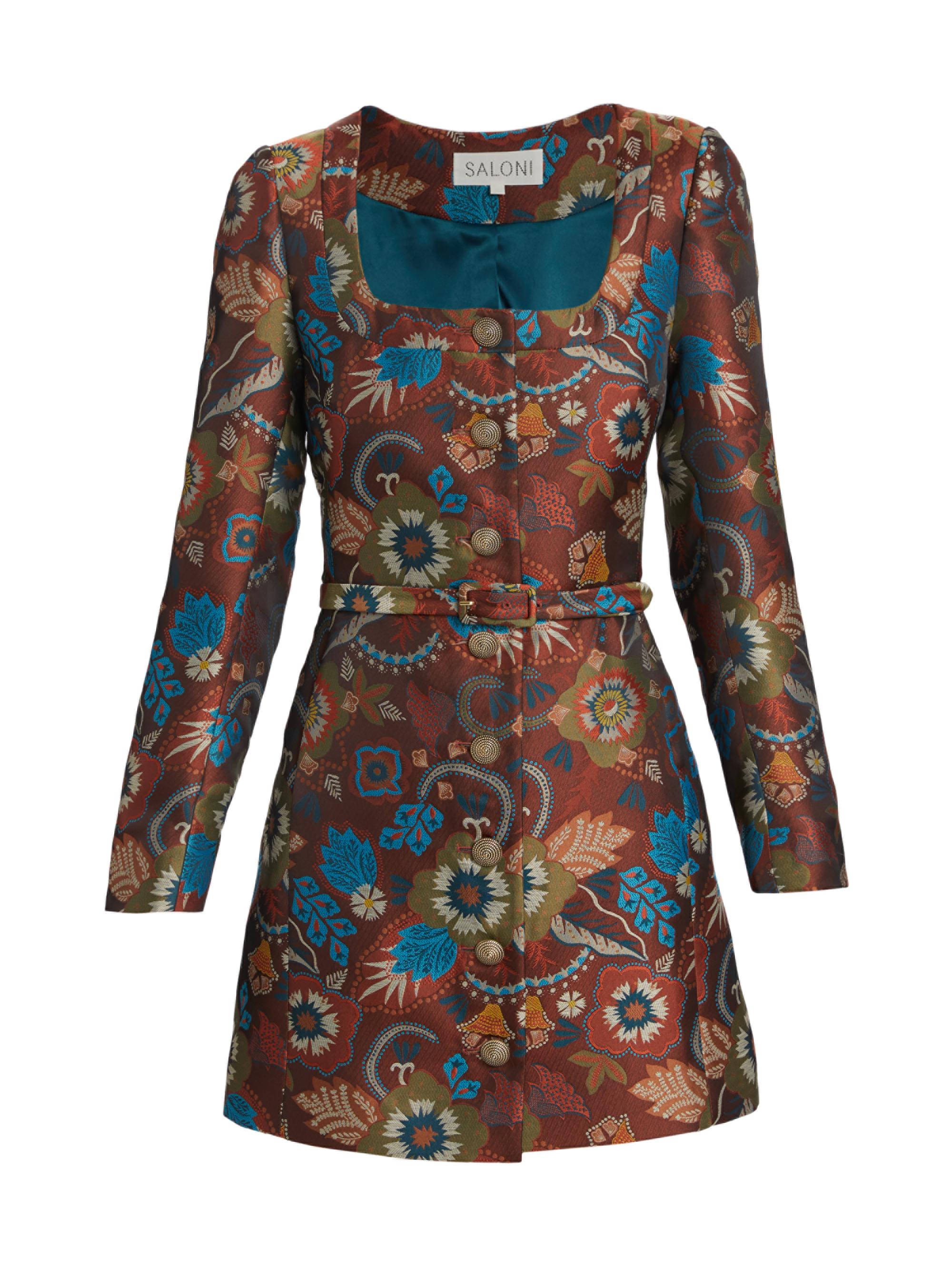 Saloni Women's Natalya-B Floral Belted Minidress - Autumn Blooms