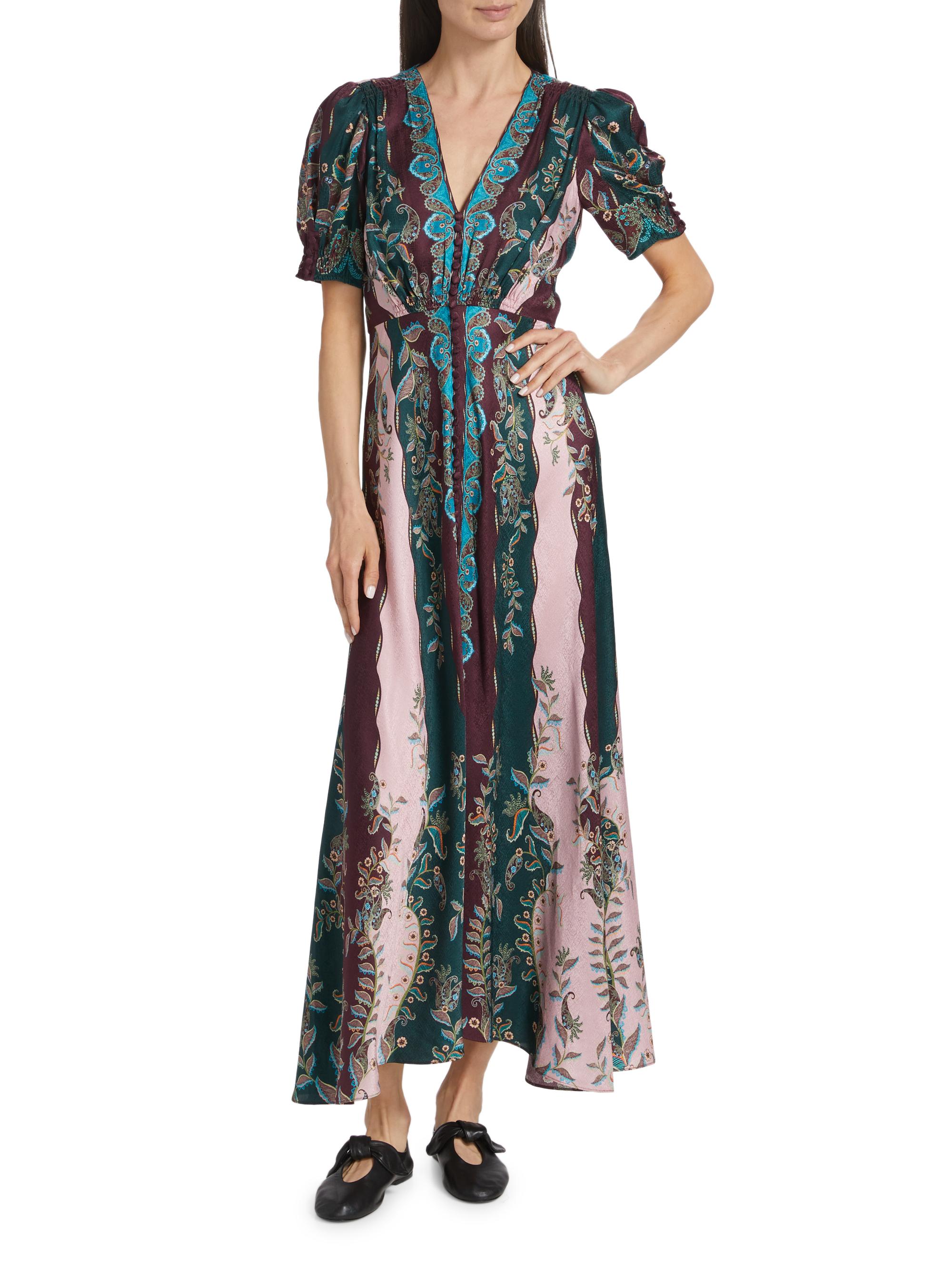 ☆*よ様 SALONIA Saloni Lea Paisley Silk Maxi Dress | Saks Fifth Avenue