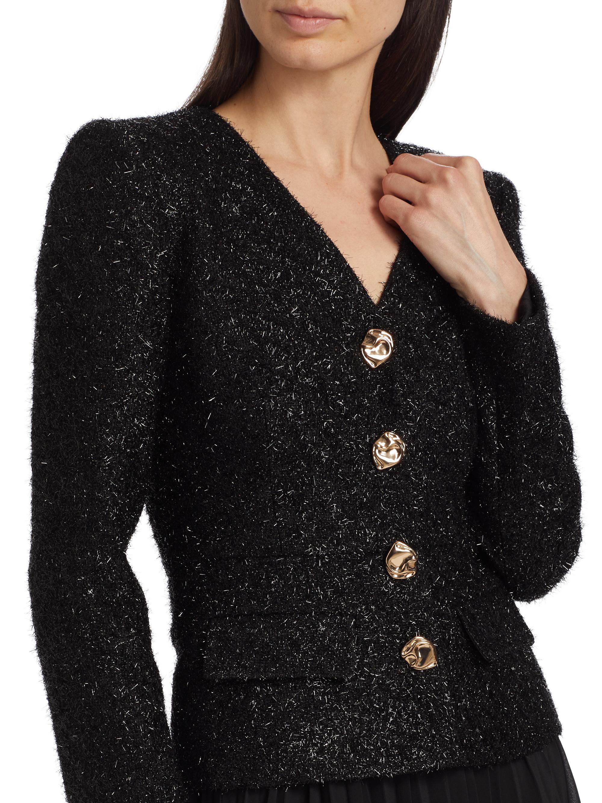 Self-Portrait Tinsel Bouclé Chiffon Midi-Dress | Saks Fifth Avenue